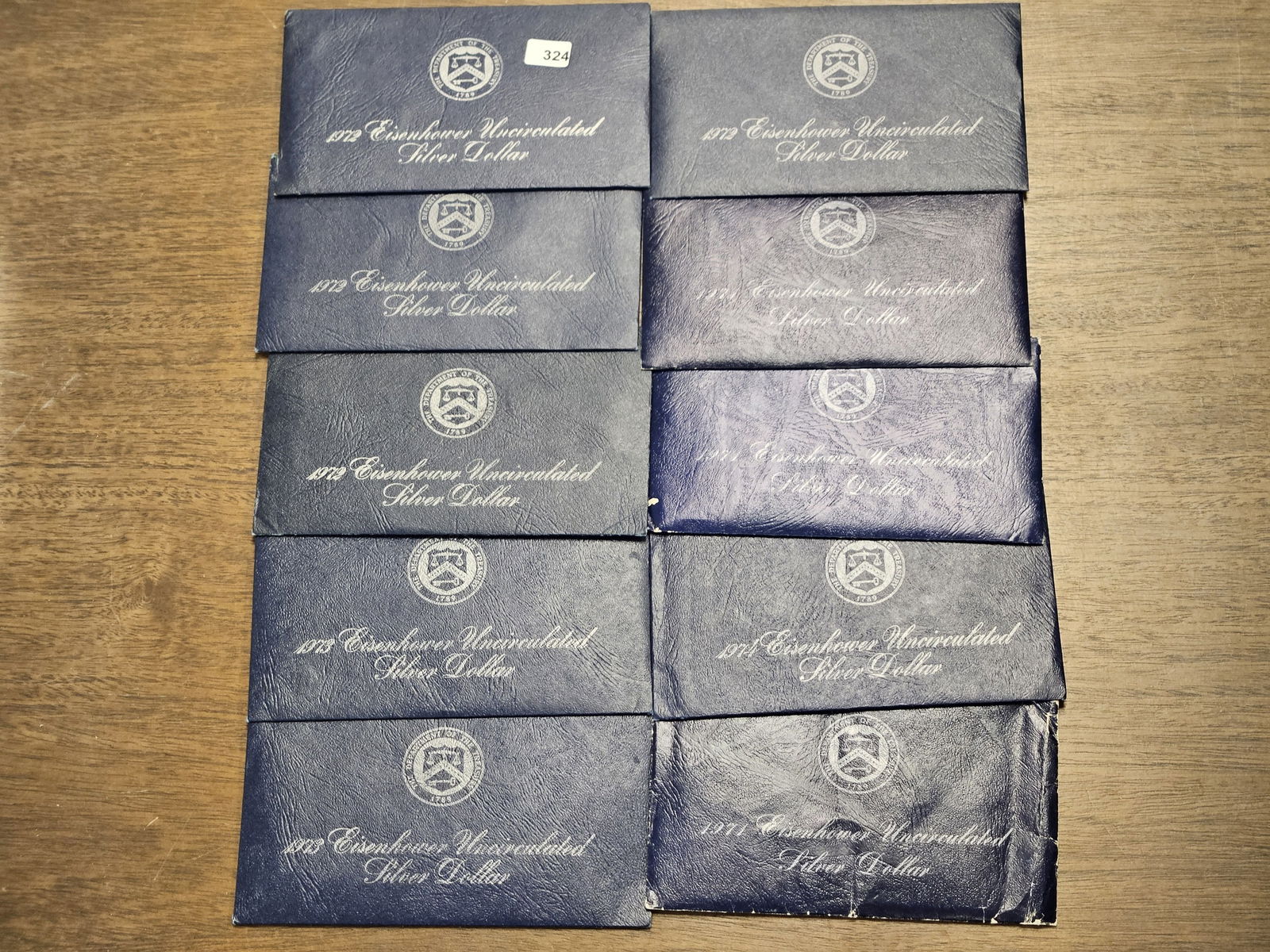 Ten Uncirculated Blue Pack Eisenhower Silver Dollars (1 of 4)