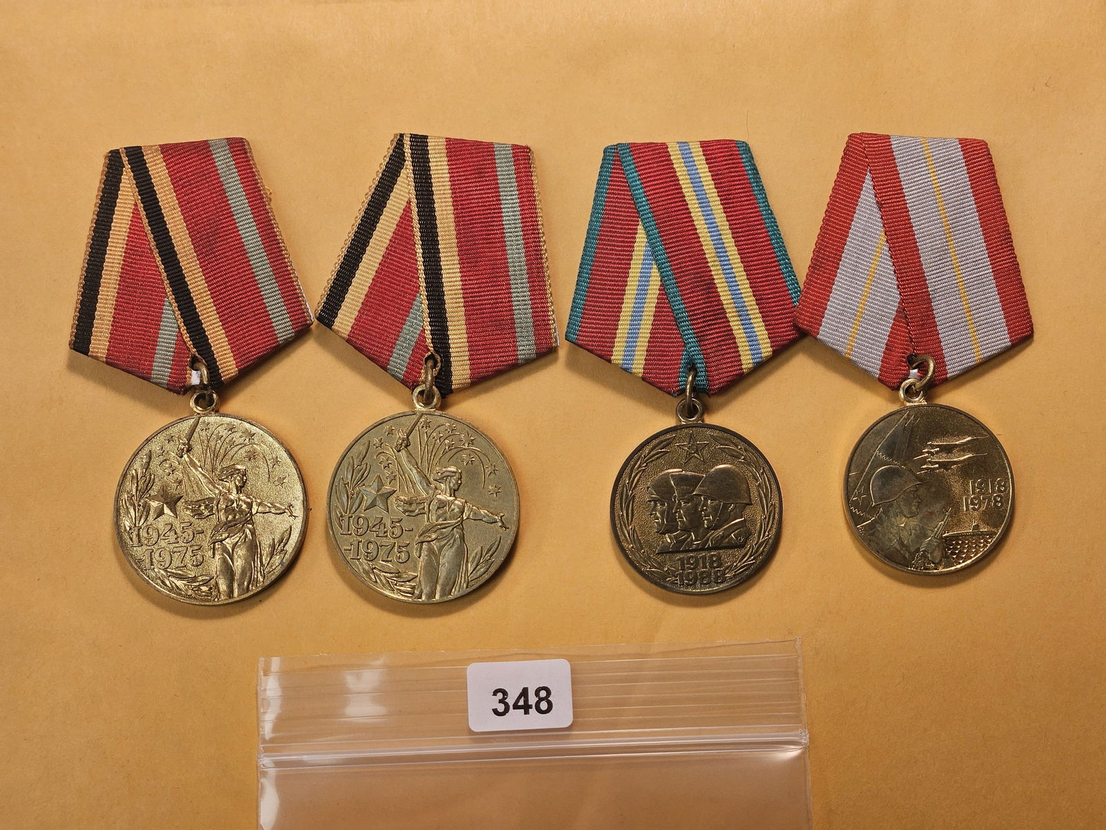 Four Russian Military Medals: Made from Bronze or Brass