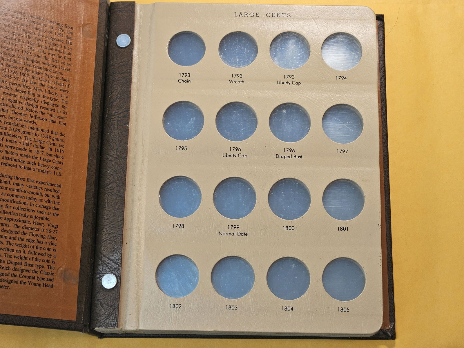 Lightly Used, Empty Large Cent Album - 2