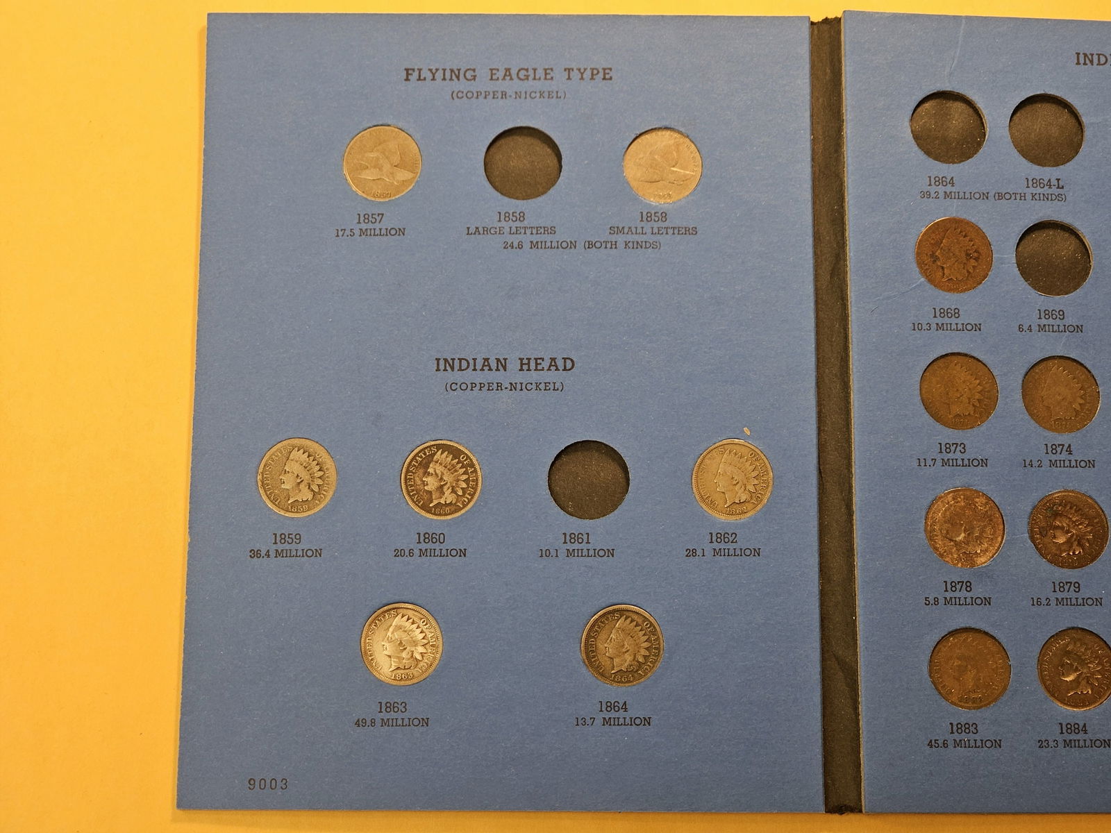 Partially Filled Indian Head Cent with Flying Eagle Cent Whitman Coin Album - 2