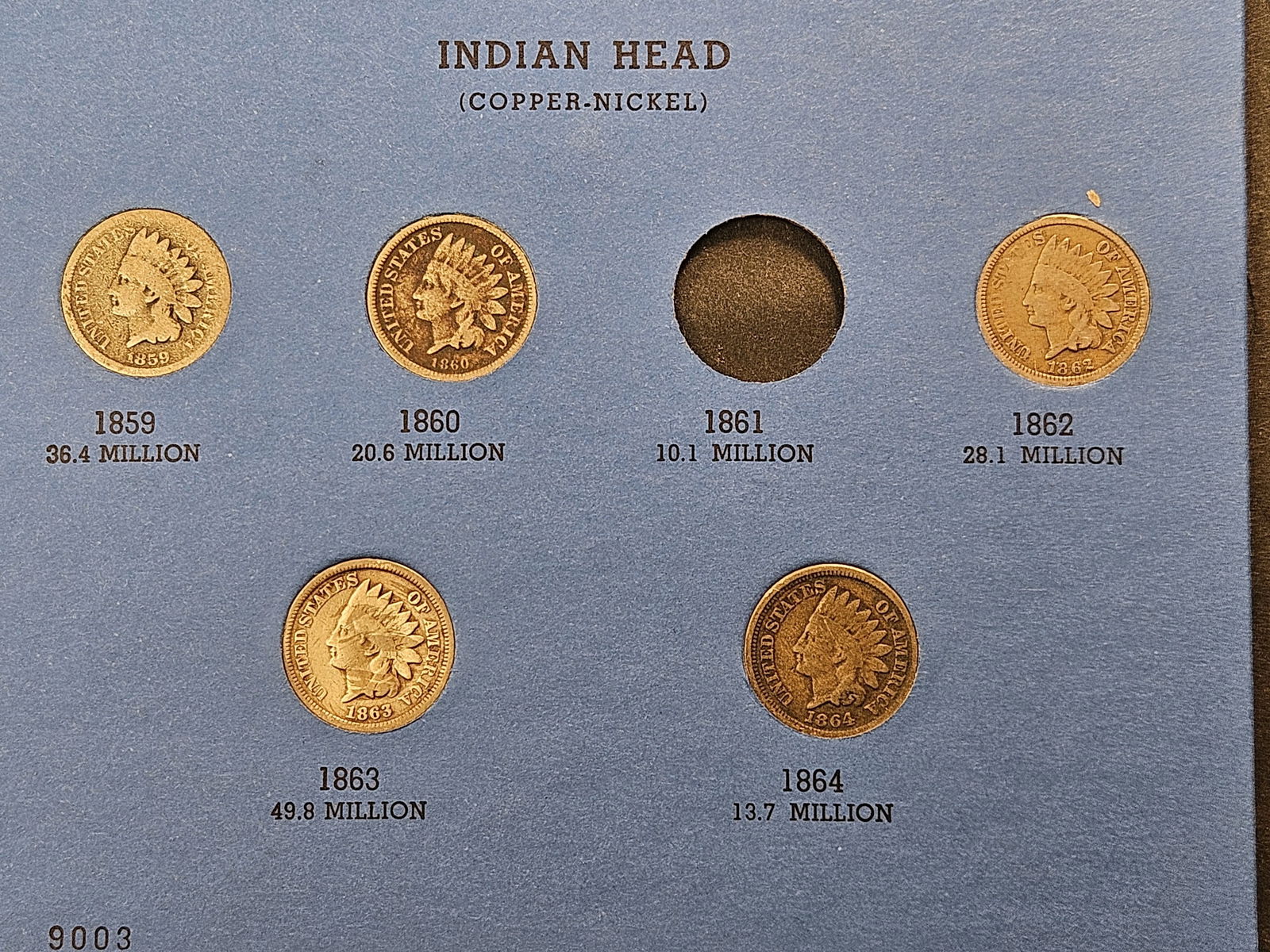 Partially Filled Indian Head Cent with Flying Eagle Cent Whitman Coin Album - 4