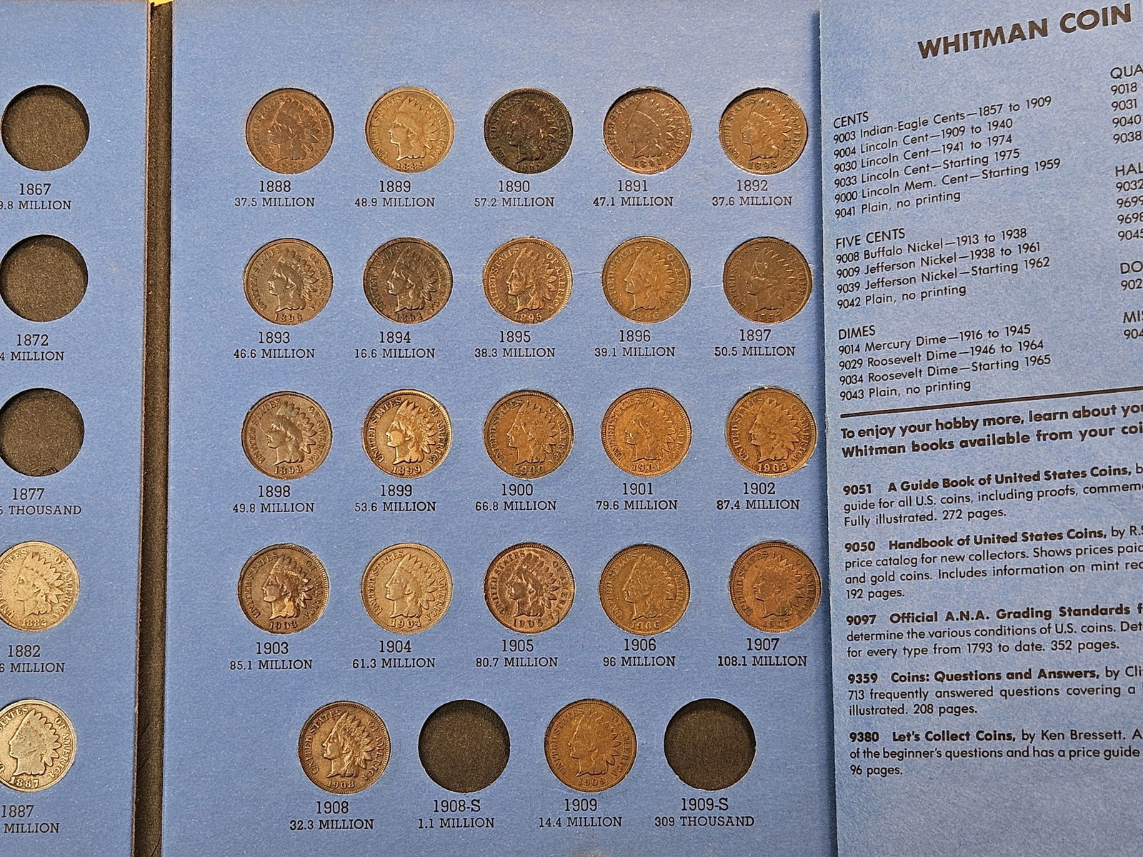 Partially Filled Indian Head Cent with Flying Eagle Cent Whitman Coin Album - 8