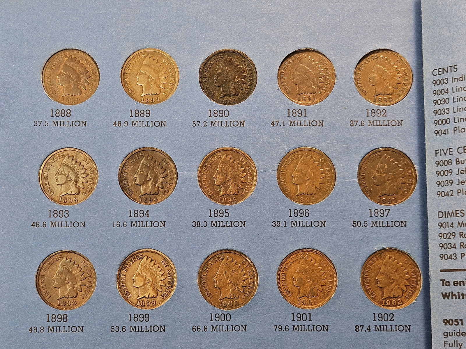 Partially Filled Indian Head Cent with Flying Eagle Cent Whitman Coin Album - 9