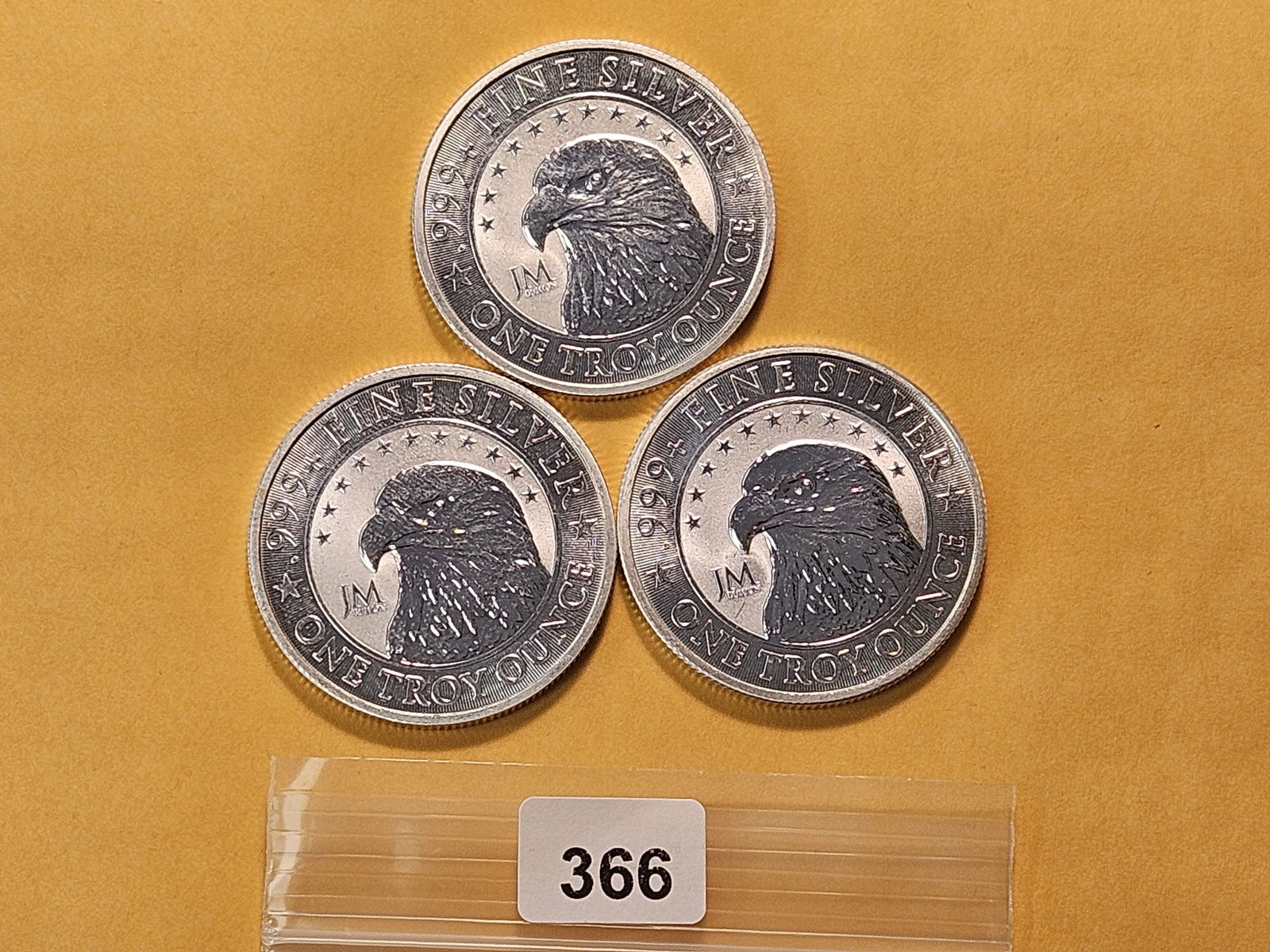 Three One Troy Ounce .999 Fine Silver Rounds - 2