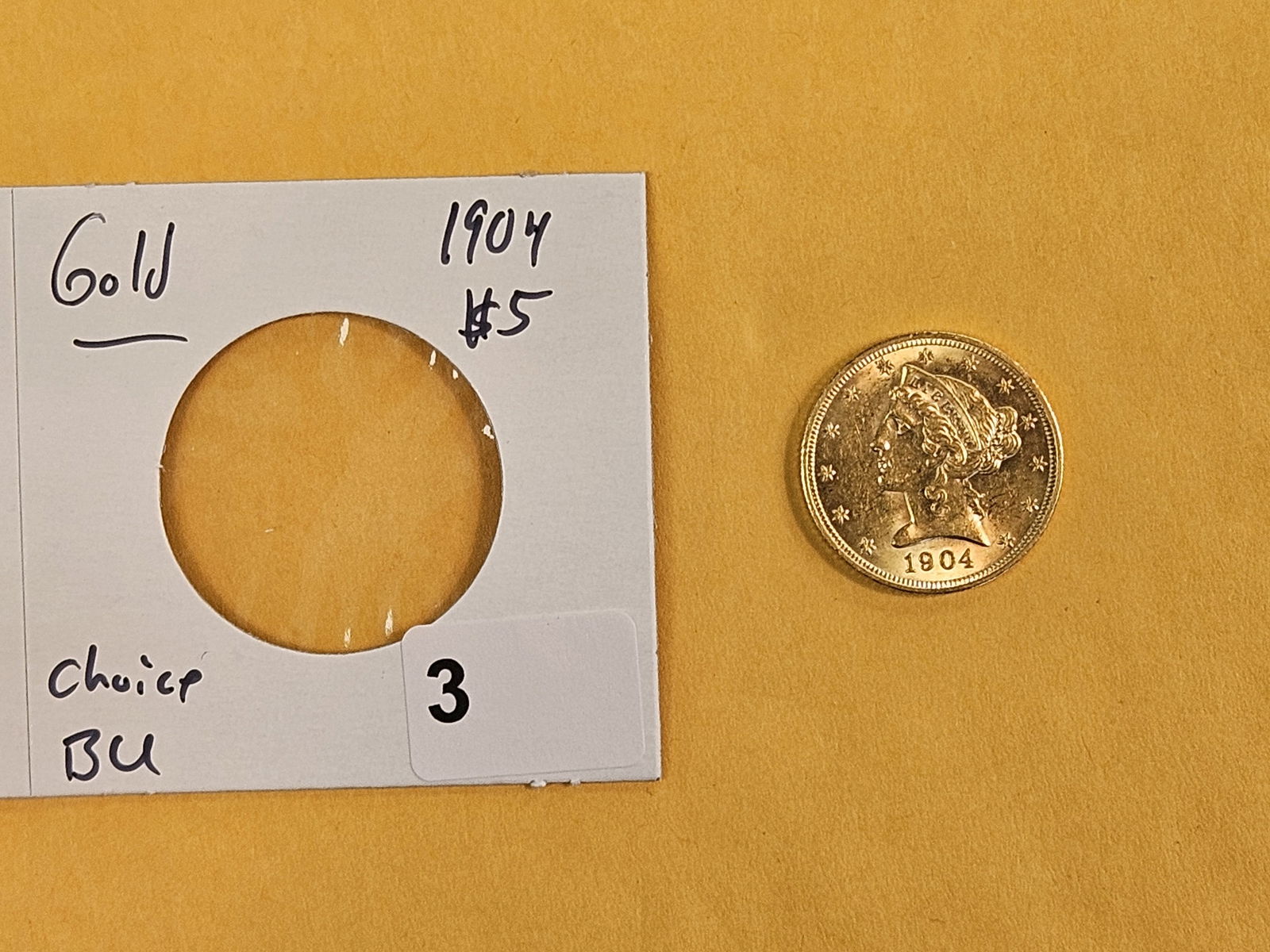 GOLD! Choice Brilliant Uncirculated GOLD 1904 Liberty Head Five Dollars - 2