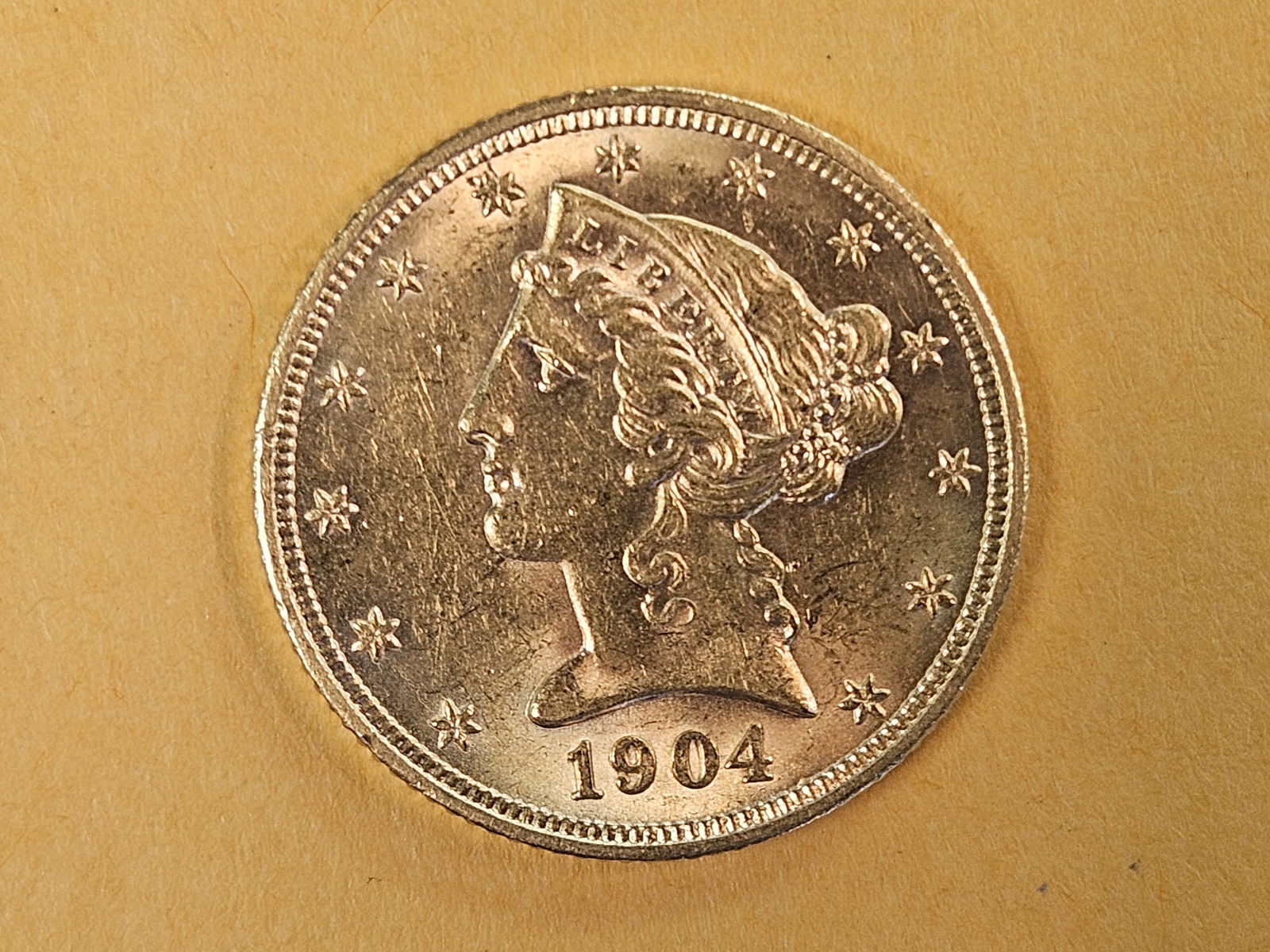 GOLD! Choice Brilliant Uncirculated GOLD 1904 Liberty Head Five Dollars - 3