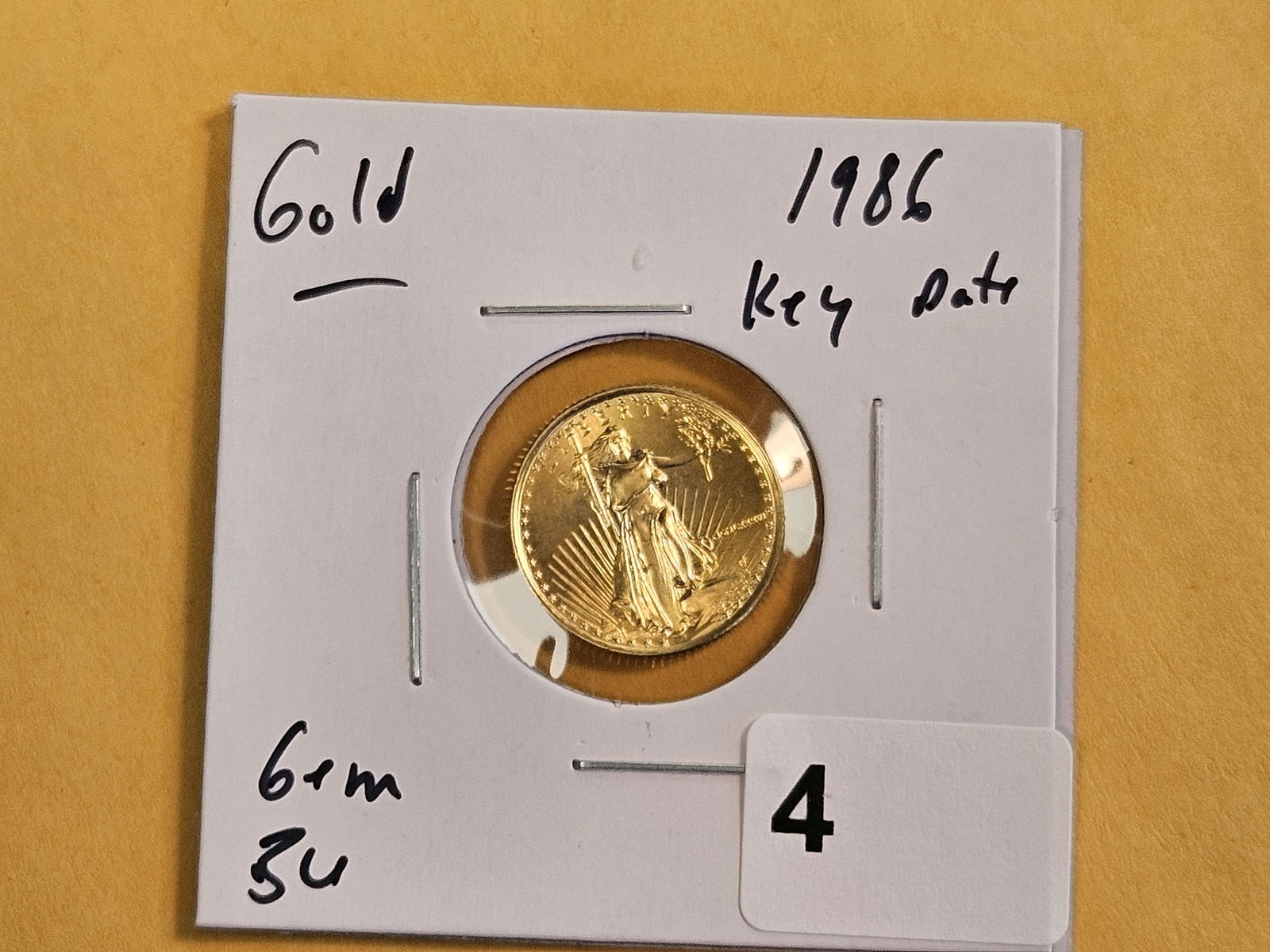 * GOLD! KEY DATE! GEM Brilliant Uncirculated 1986 American Gold Eagle Five Dollars - 2