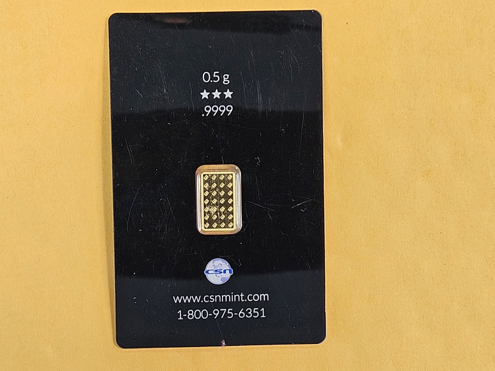 GOLD! Frontier Mint One-half Gram .9999 fine gold bar - 3