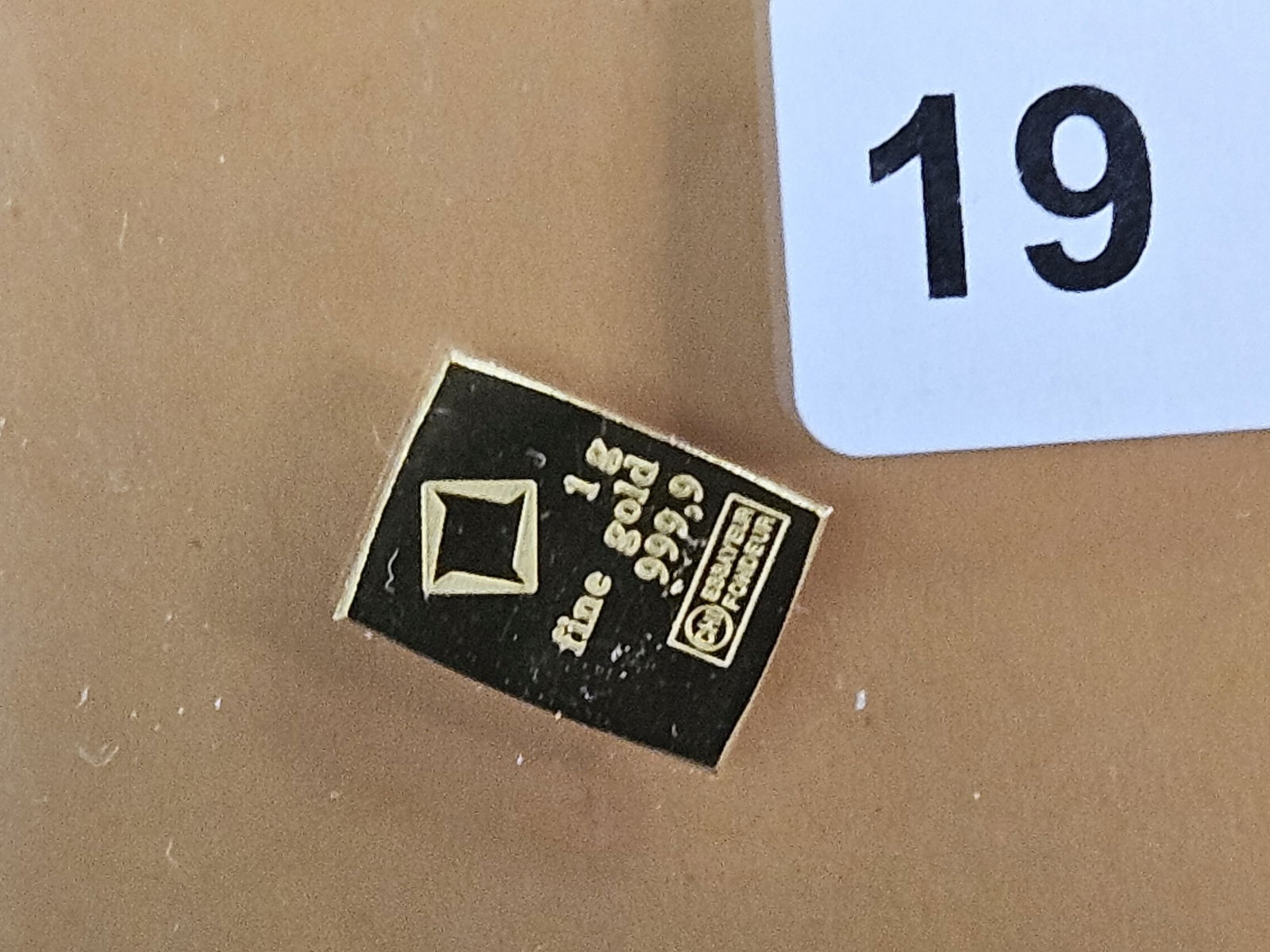 GOLD! Valcambi Fractional One Gram .9999 fine gold bar: From an original combi-bar