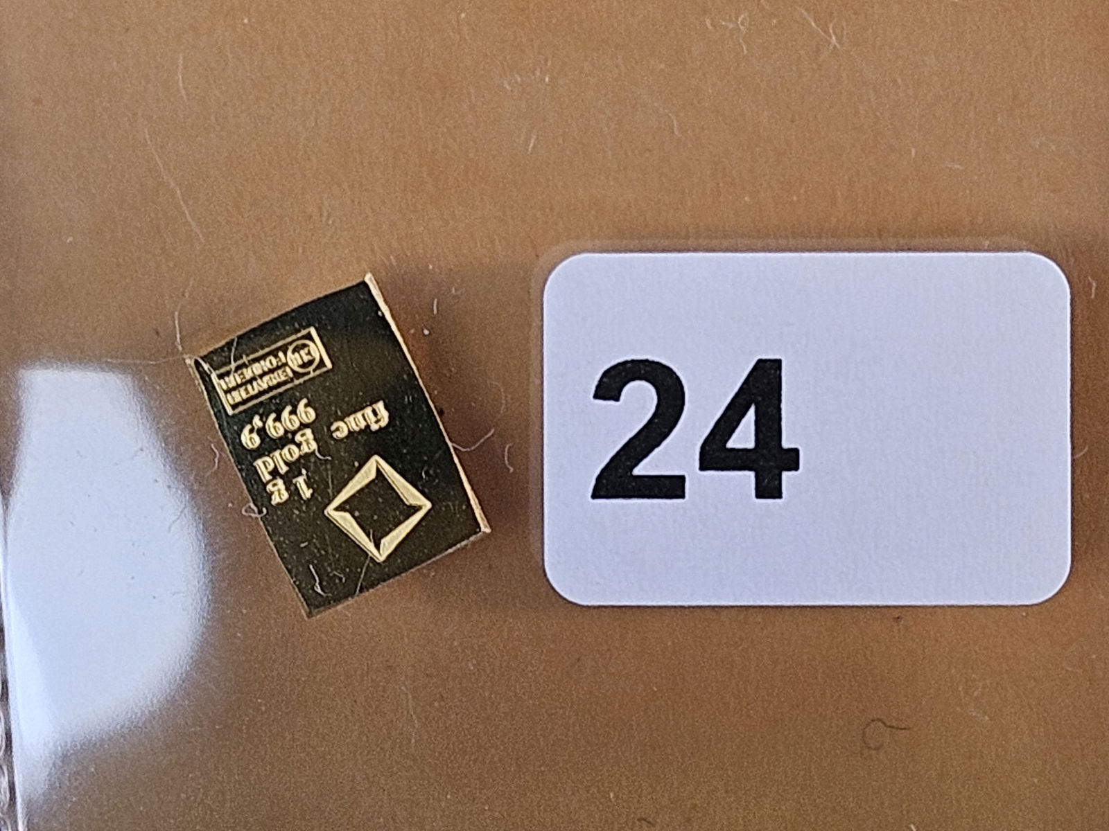 GOLD! Valcambi Fractional One Gram .9999 fine gold bar: From an original combi-bar 