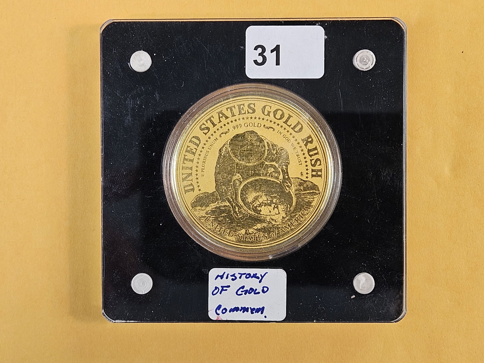 GOLD! History of gold .999 fine gold commemorative: Don't know anything about it other than what it says. 