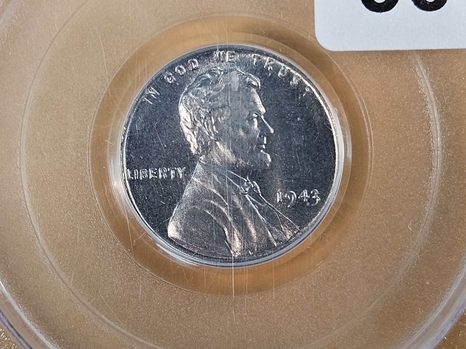 GEM! PCGS 1943 Steel Wheat cent in Mint State 65: Lovely gem! 