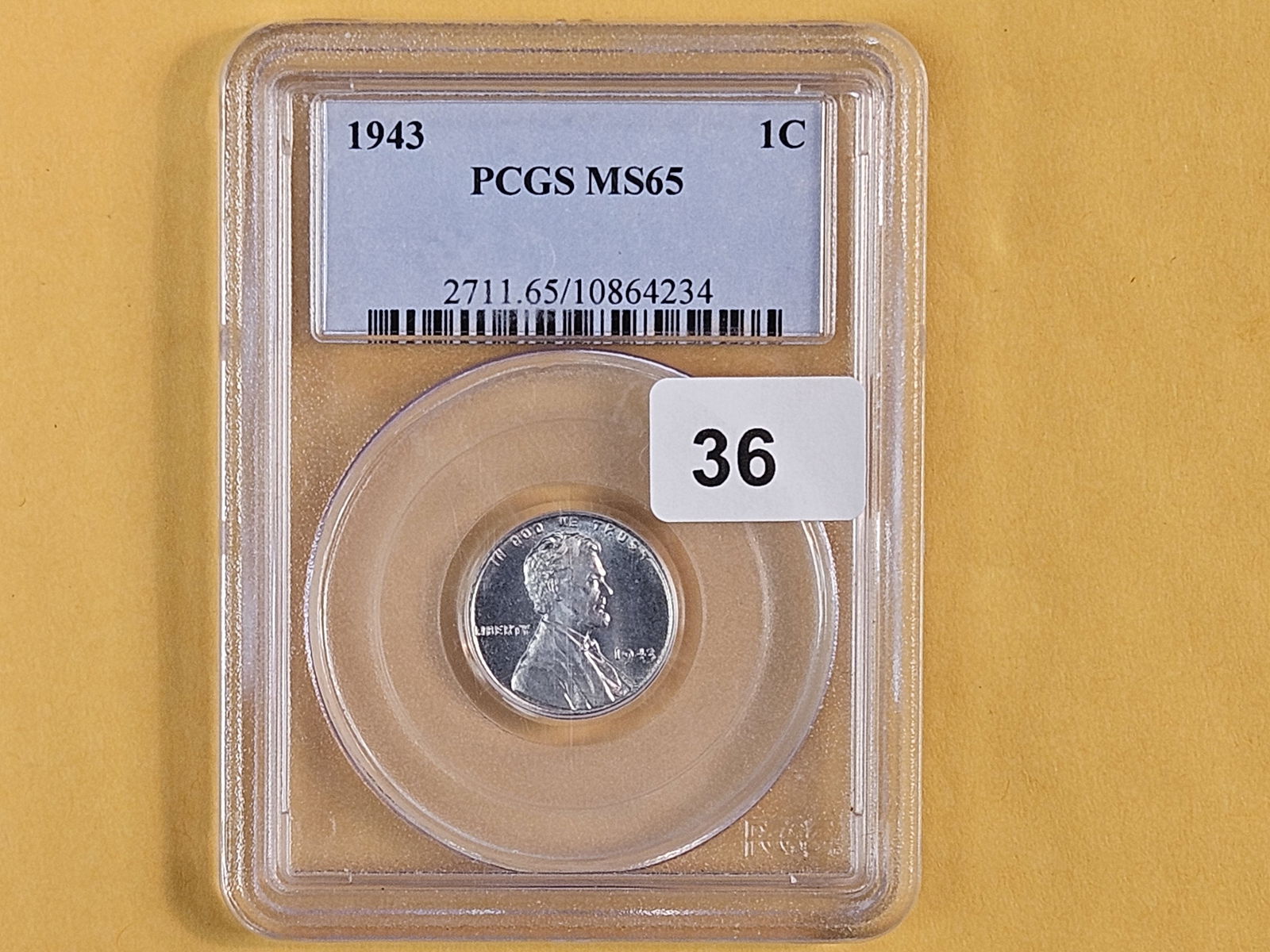 GEM! PCGS 1943 Steel Wheat cent in Mint State 65 - 2