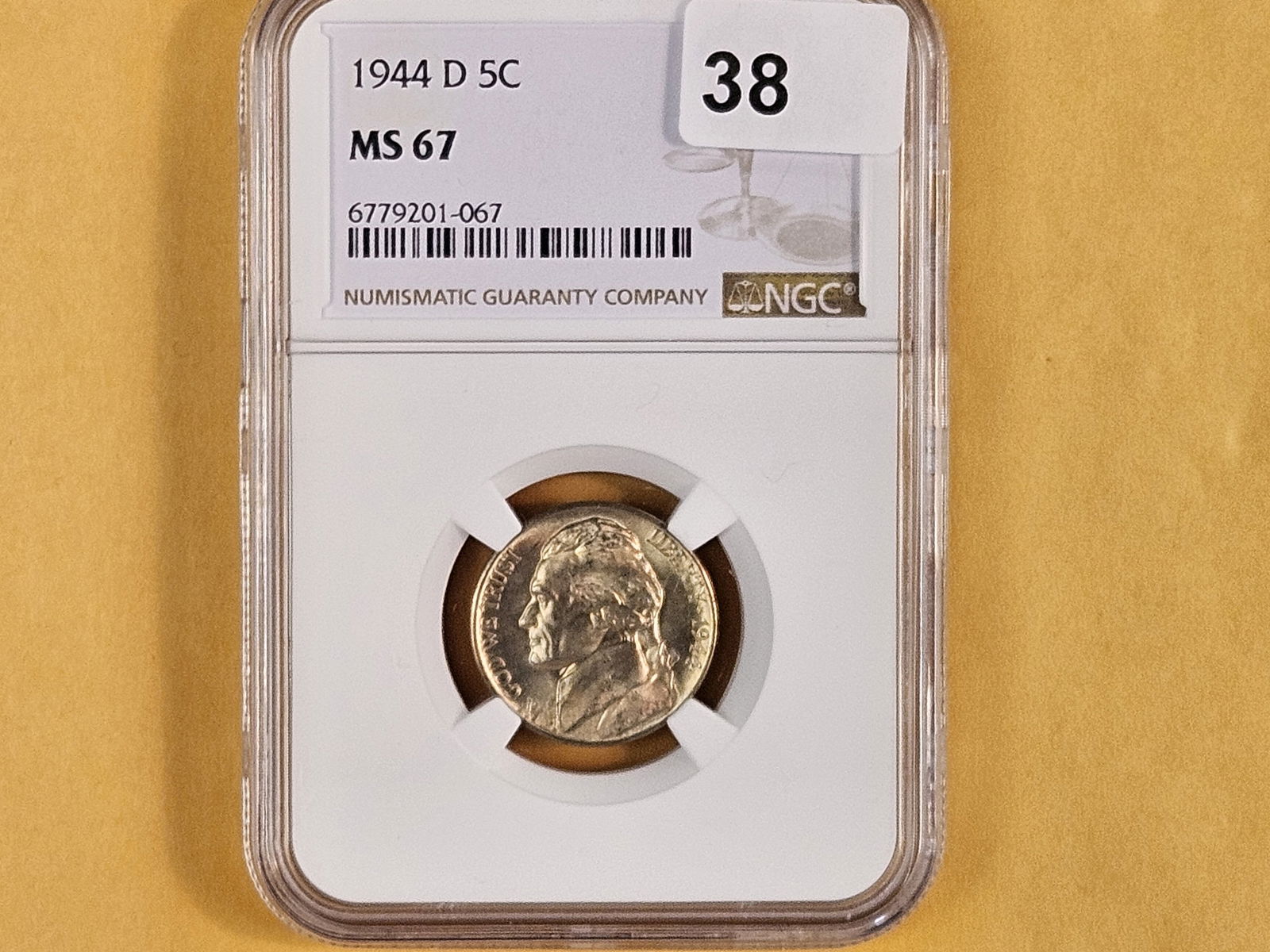Superb GEM! NGC 1944-D Silver Wartime Jefferson Nickel in Mint State 67 - 2