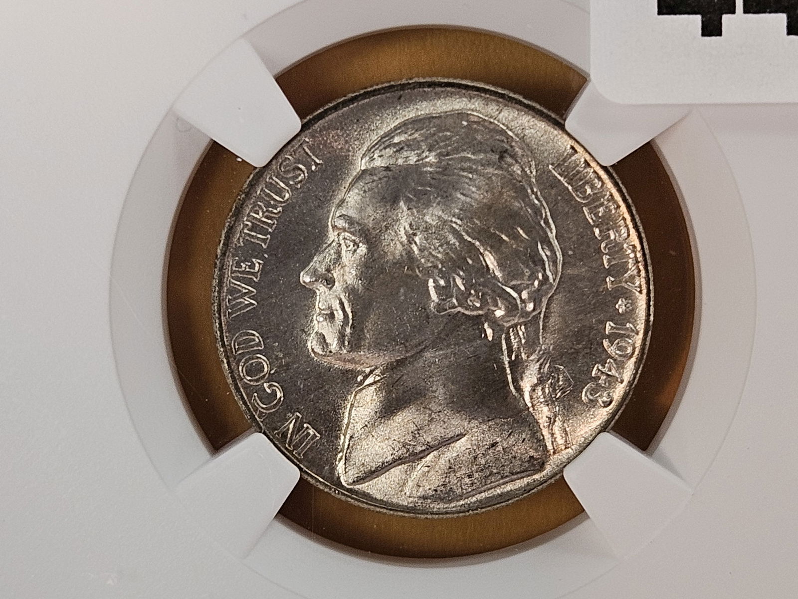 GEM! NGC 1943 Silver Wartime Jefferson Nickel in Mint State 66: Another good looking silver Jeff! 
