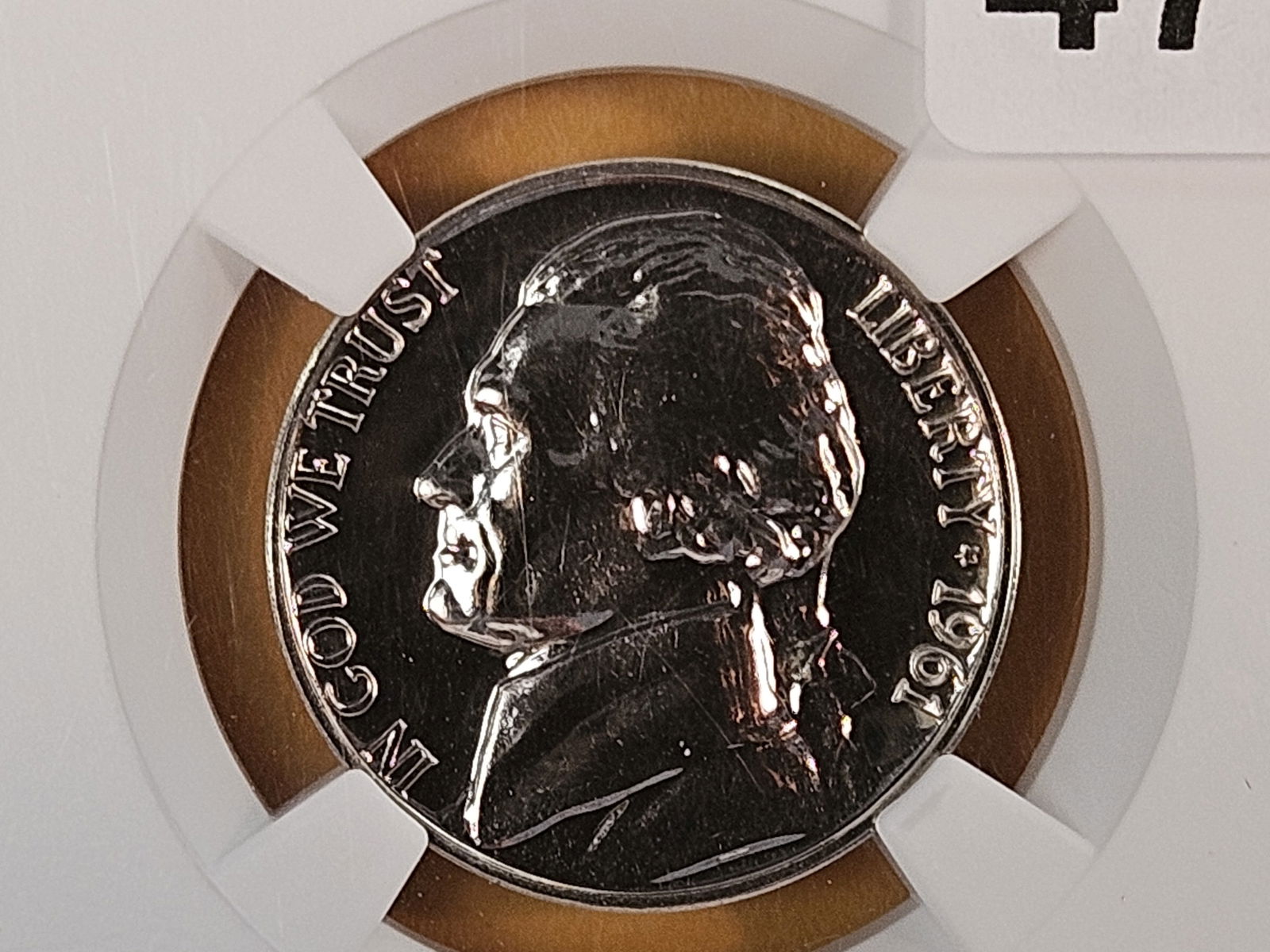 Superb GEM! NGC 1961 Jefferson Nickel in Proof 68: Another one that's purt near perfect 
