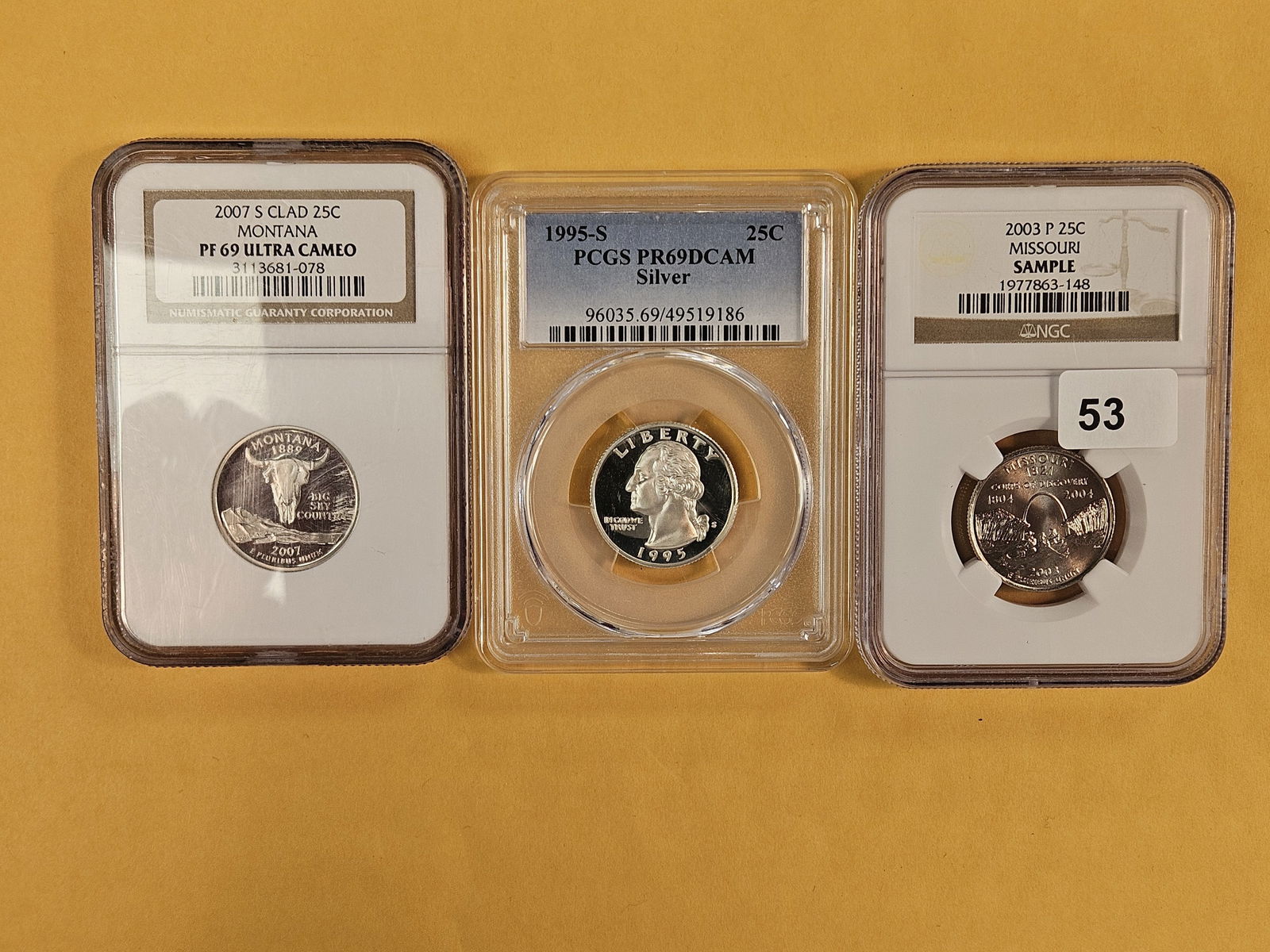 Three NGC and PCGS-graded Washington Quarters: Clad, SILVER and a Sample Slab 