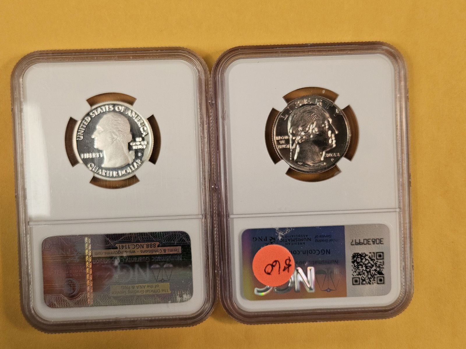 Two NGC-graded Washington Quarters - 2