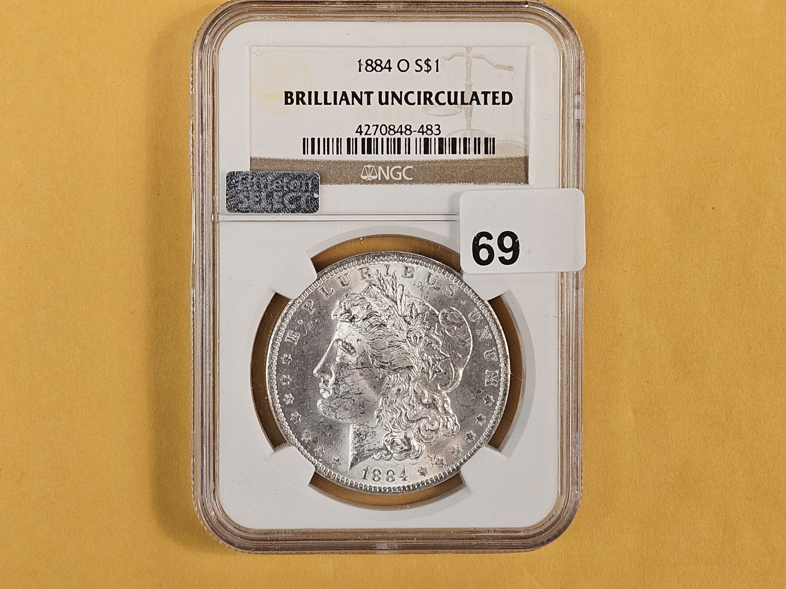 NGC 1884-O Morgan Dollar in Brilliant Uncirculated - 2