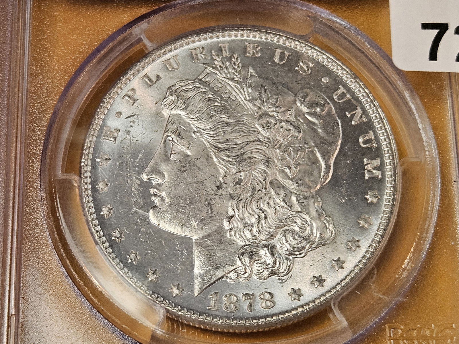 KEY VARIETY! PCGS 1878 7/8 TF Morgan Dollar in Mint State 63 - 3