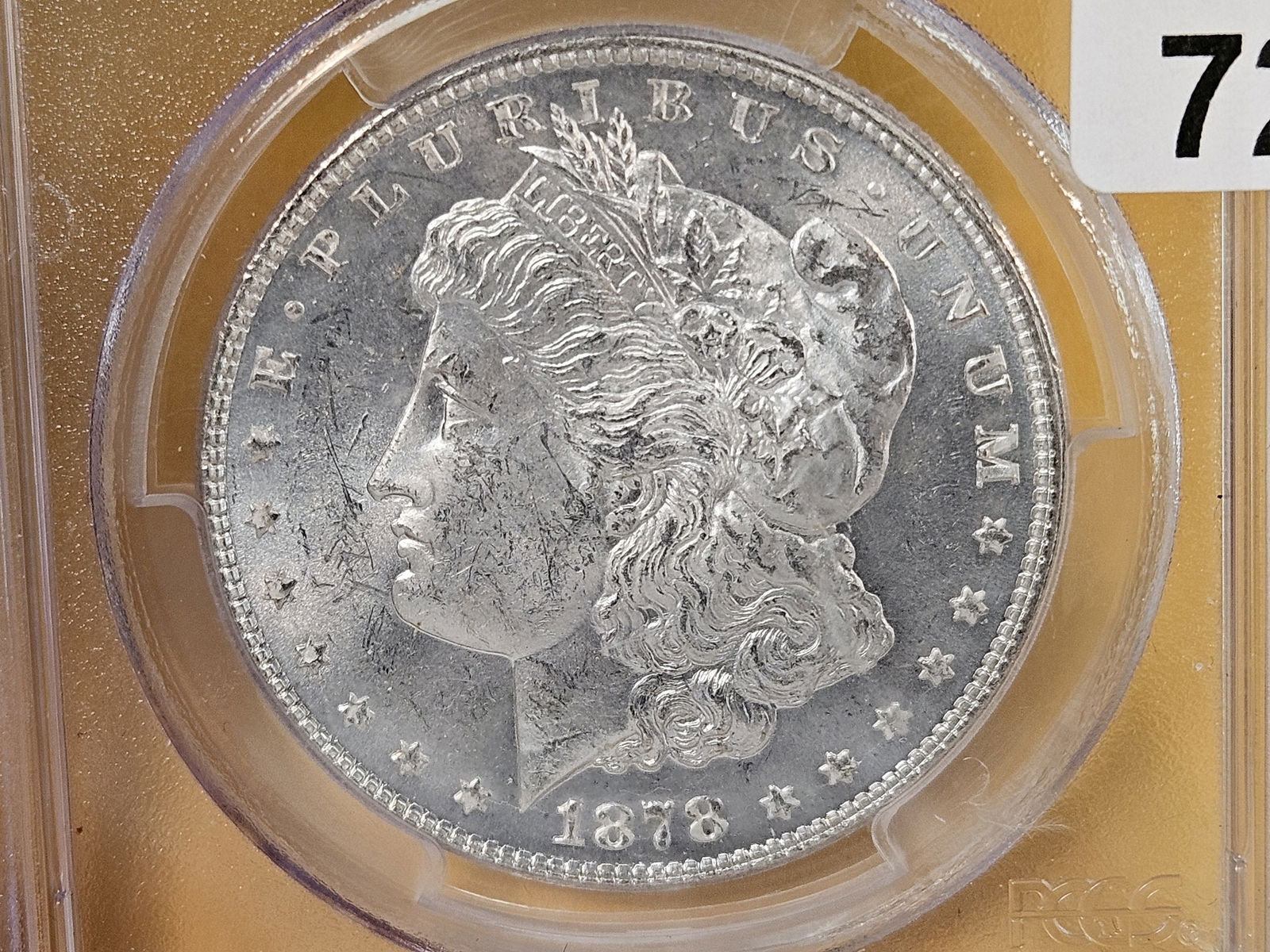 KEY VARIETY! PCGS 1878 7/8 TF Morgan Dollar in Mint State 63 - 5