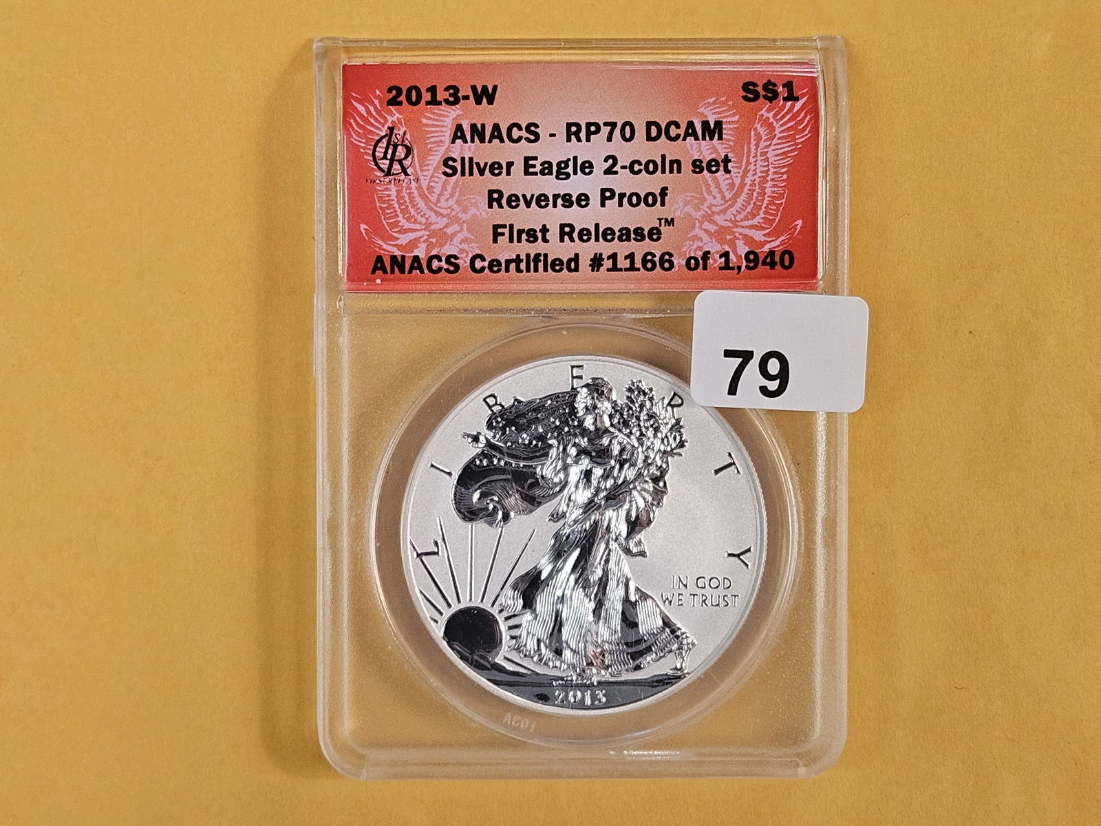PERFECT! ANACS 2013-W American Silver Eagle in RP 70 Deep Cameo - 2