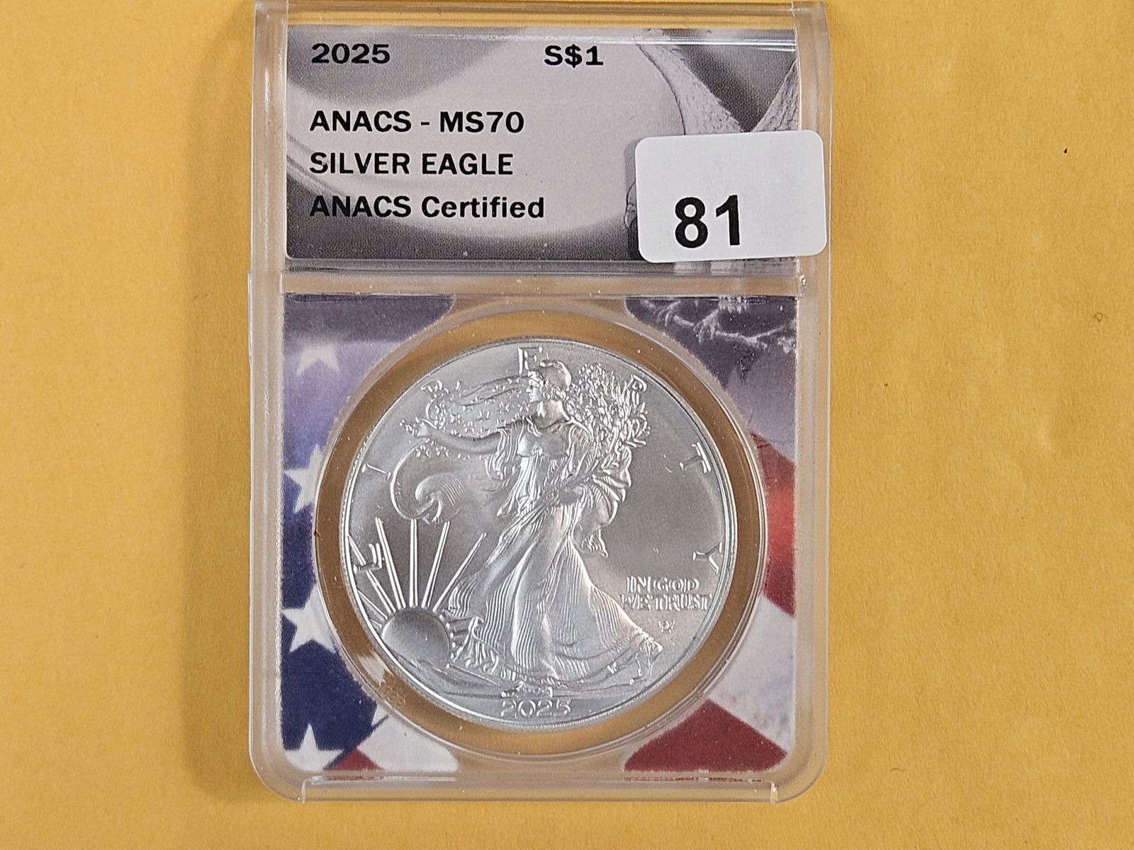 PERFECT! ANACS 2025 American Silver Eagle in Mint State 70 (1 of 2)