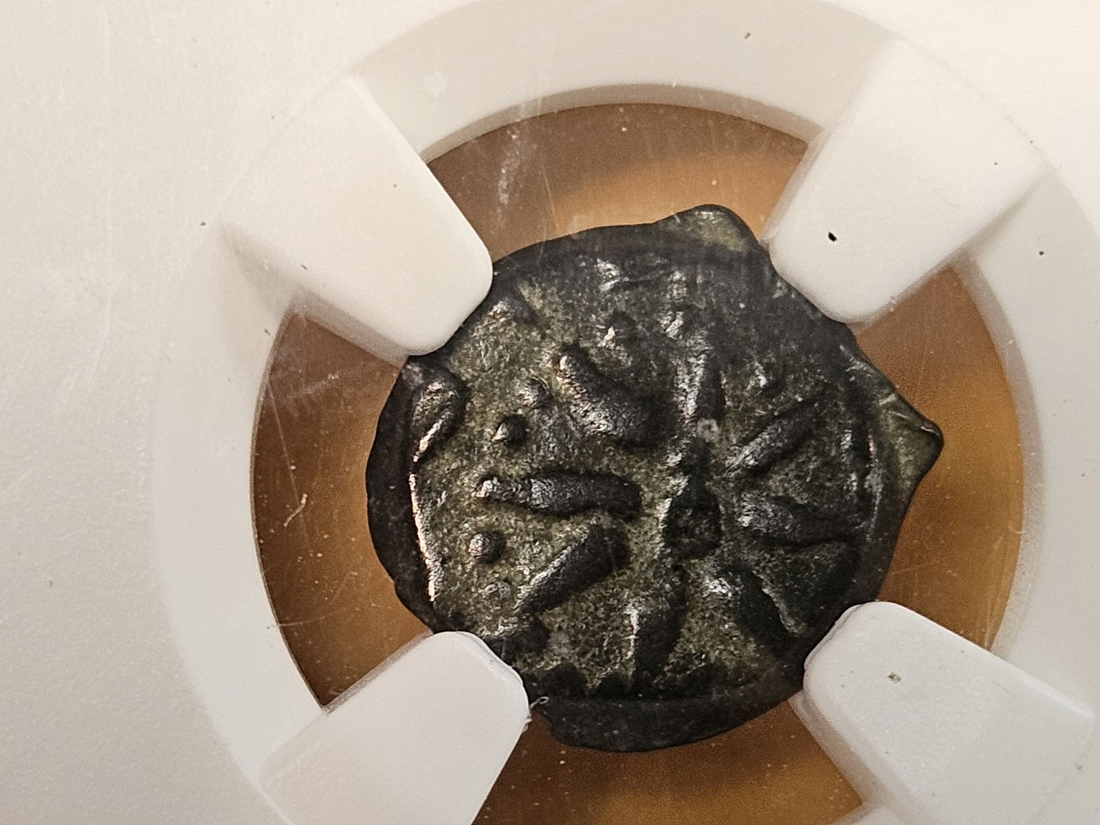 ANCIENT! NGC Alex. Jannaeus 103 - 76 BC in Very Fine: Judaea. AE Prutah 