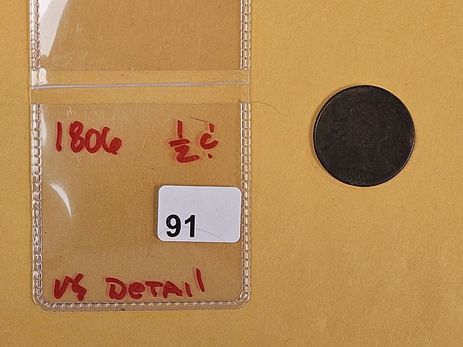 1806 Draped Bust Half Cent in Very Good - details - 2