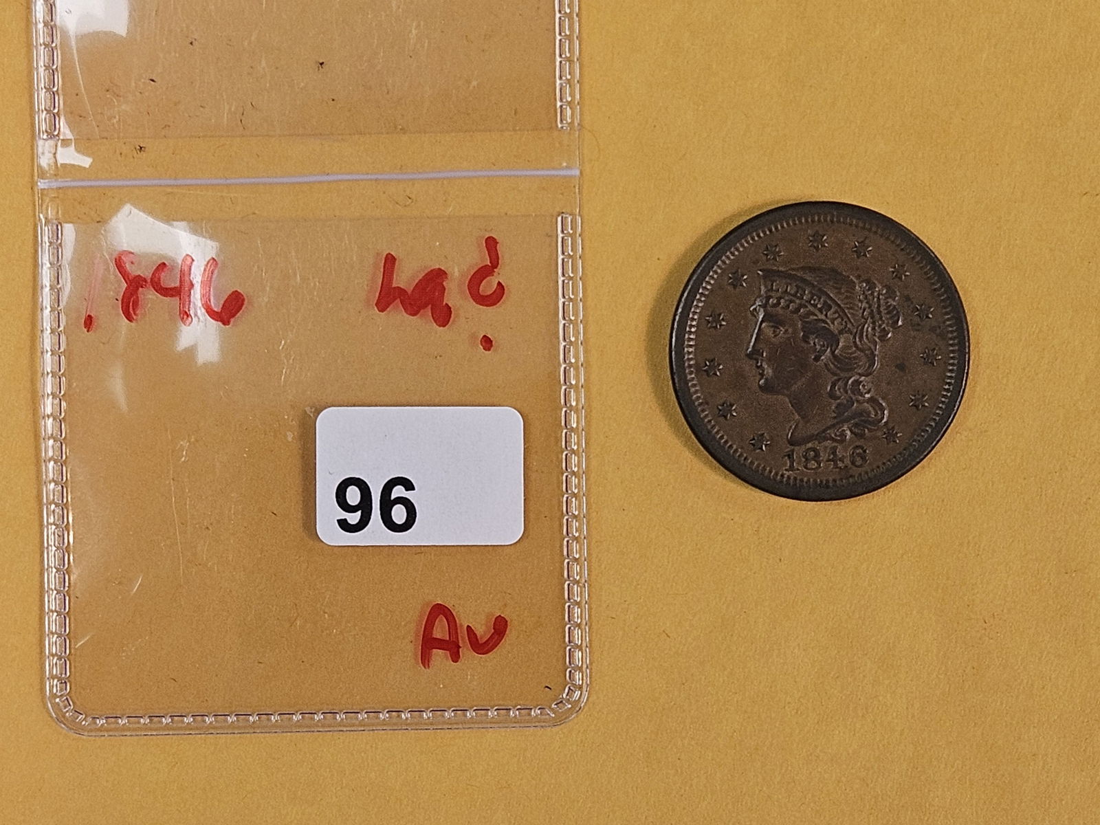 Very nice 1846 Braided hair Large Cent in About Uncirculated - 2