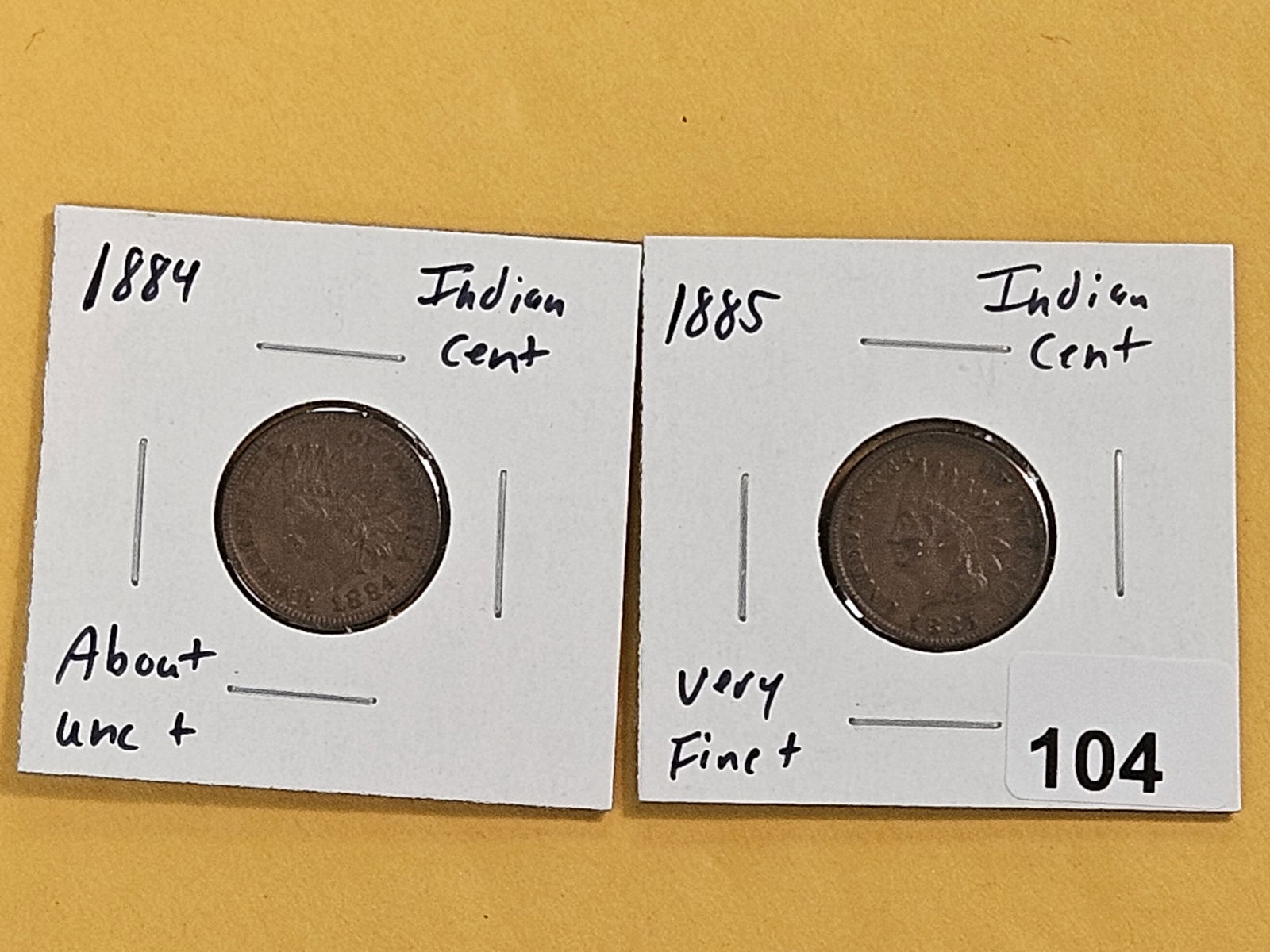 1884 and 1885 Indian Cents (1 of 5)