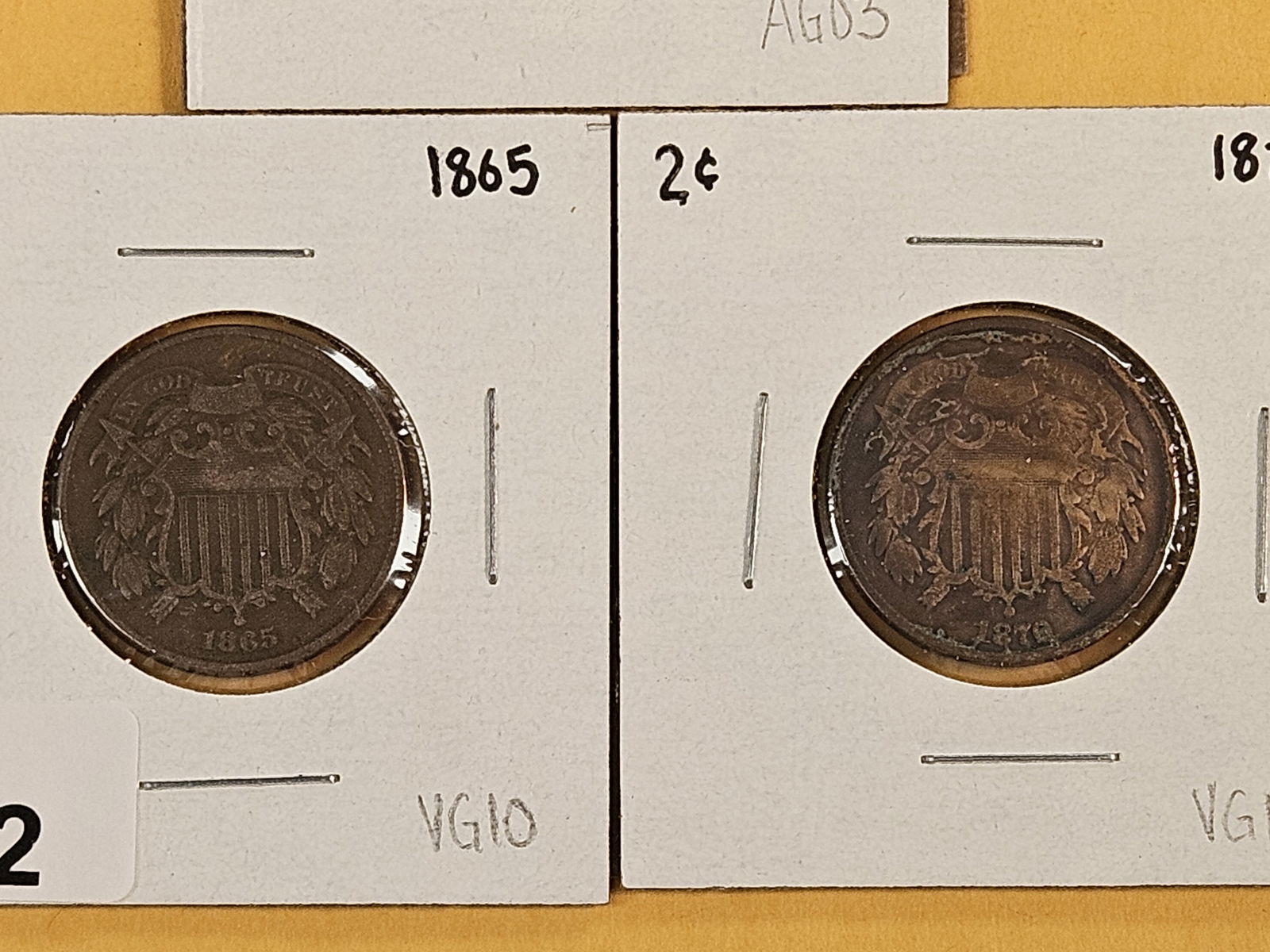 Three 2-cent pieces in AG to Very Good - 3