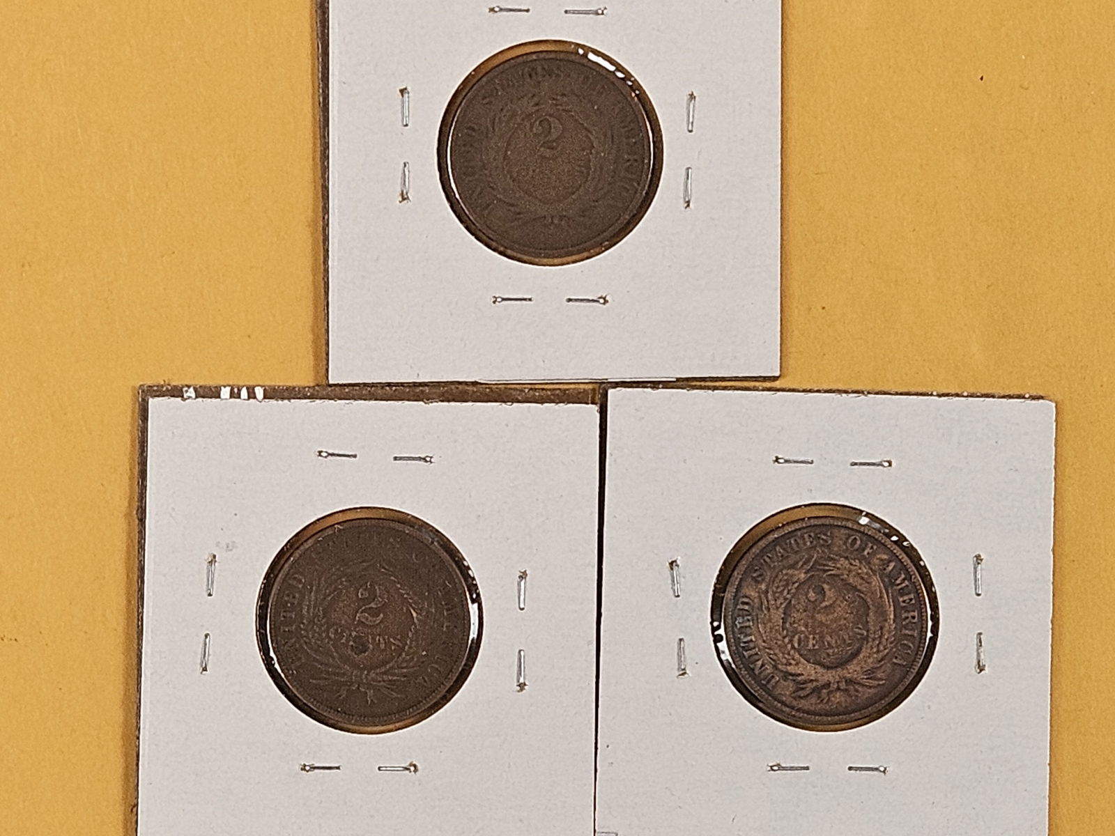 Three 2-cent pieces in AG to Very Good - 4