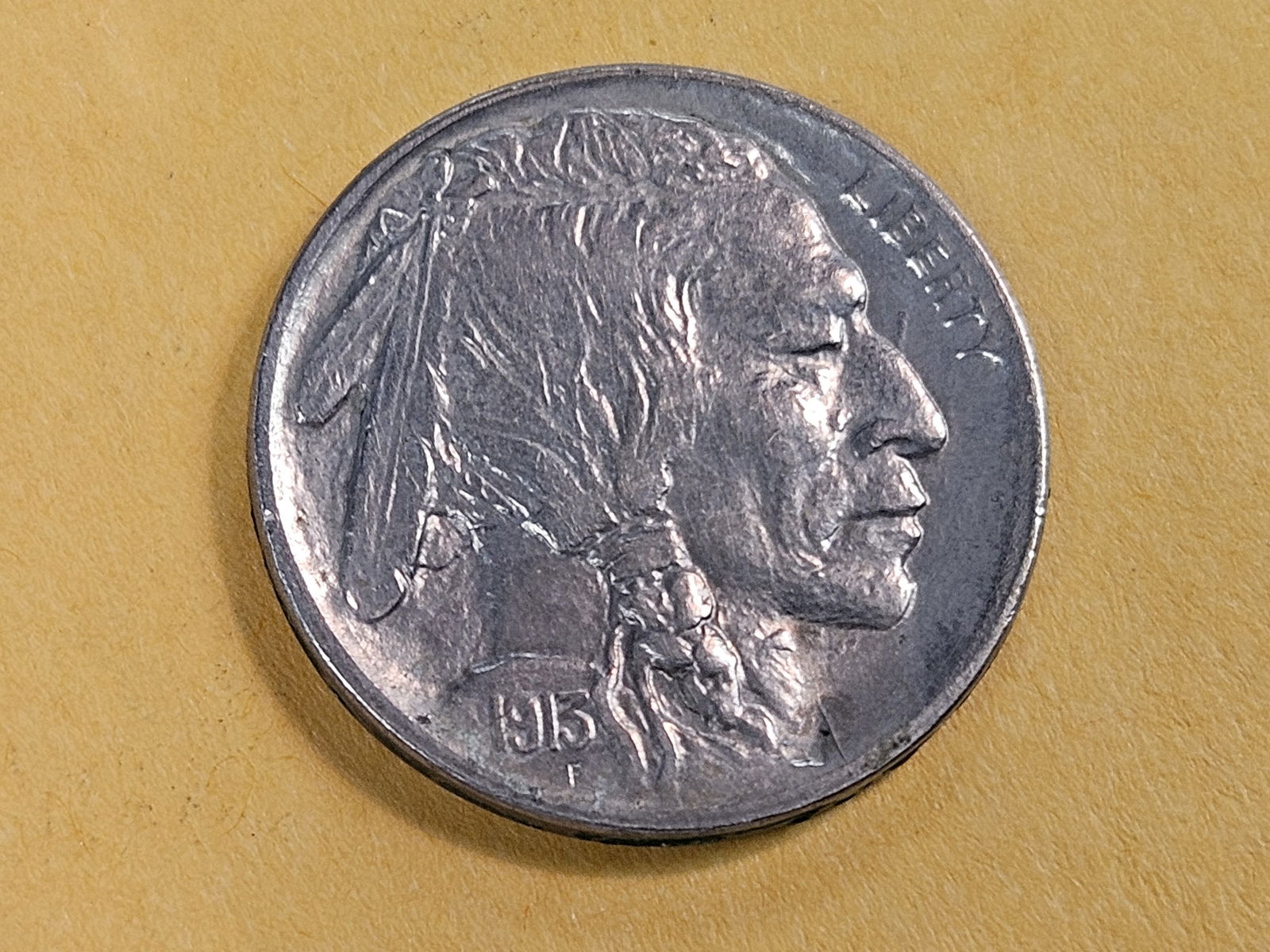 Semi-Key 1913-S Type 1 Buffalo Nickel in About Uncirculated - 3