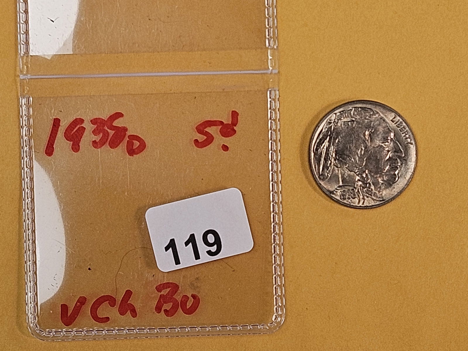 Very Choice Brilliant Uncirculated 1938-D Buffalo Nickel - 2