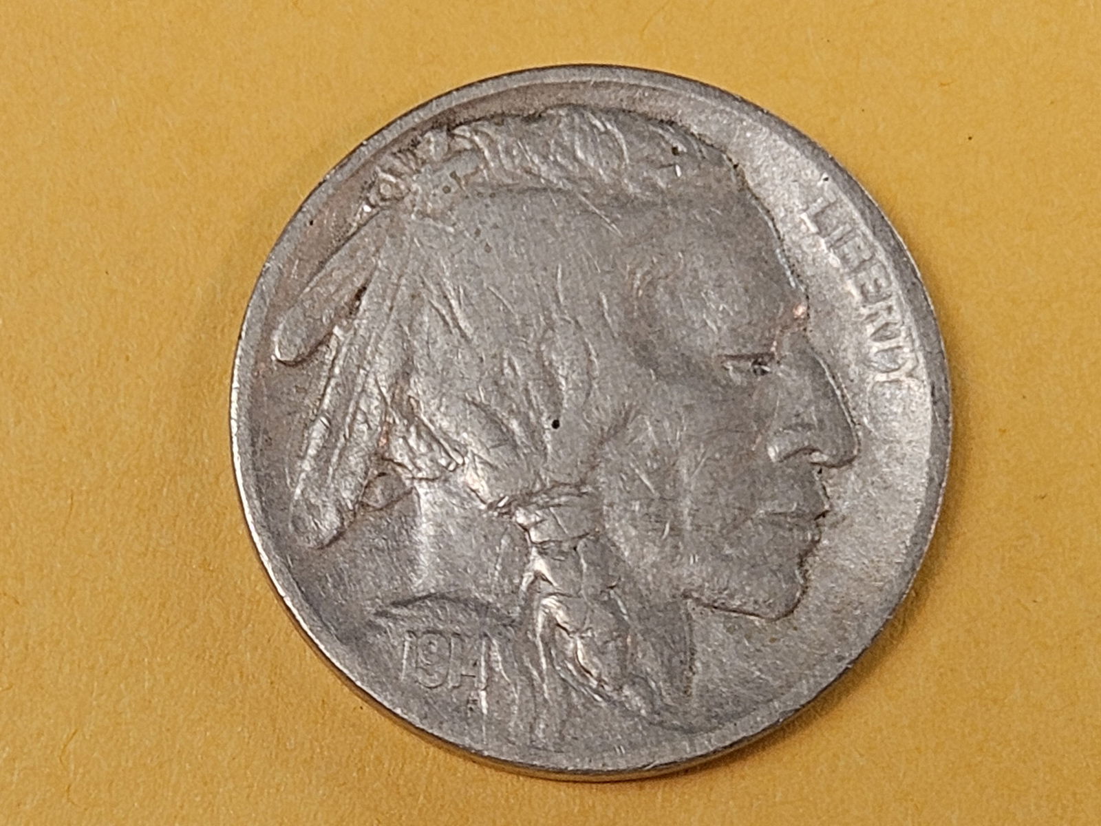Semi-key 1914-S Buffalo Nickel: In Very Fine 