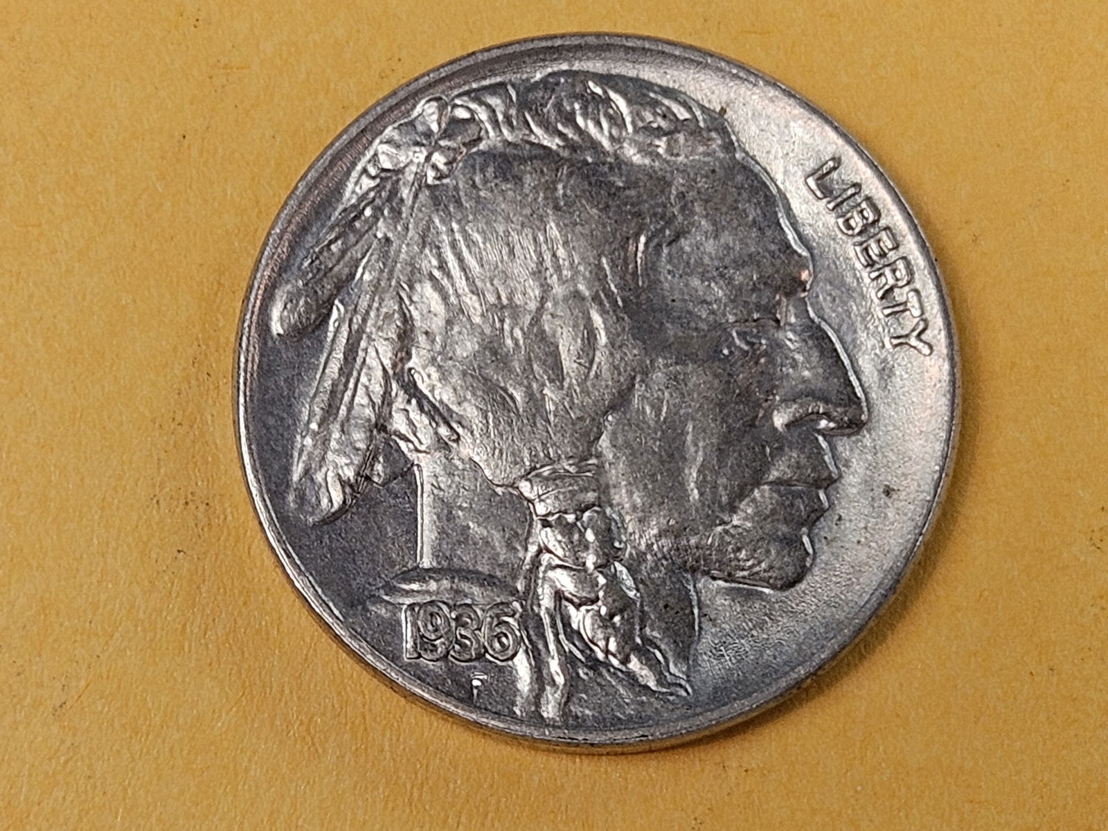 Very Choice Brilliant Uncirculated 1936 Buffalo Nickel: Lightly proof-like-ish