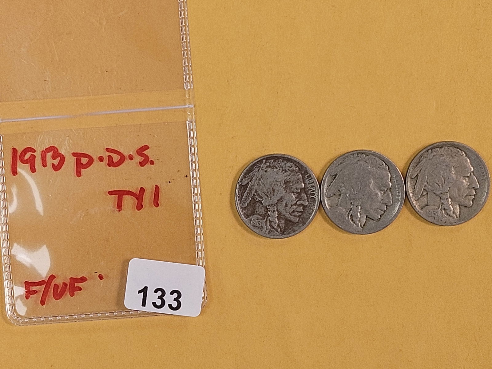 1913 P-D-S Buffalo Nickel Trio - 2