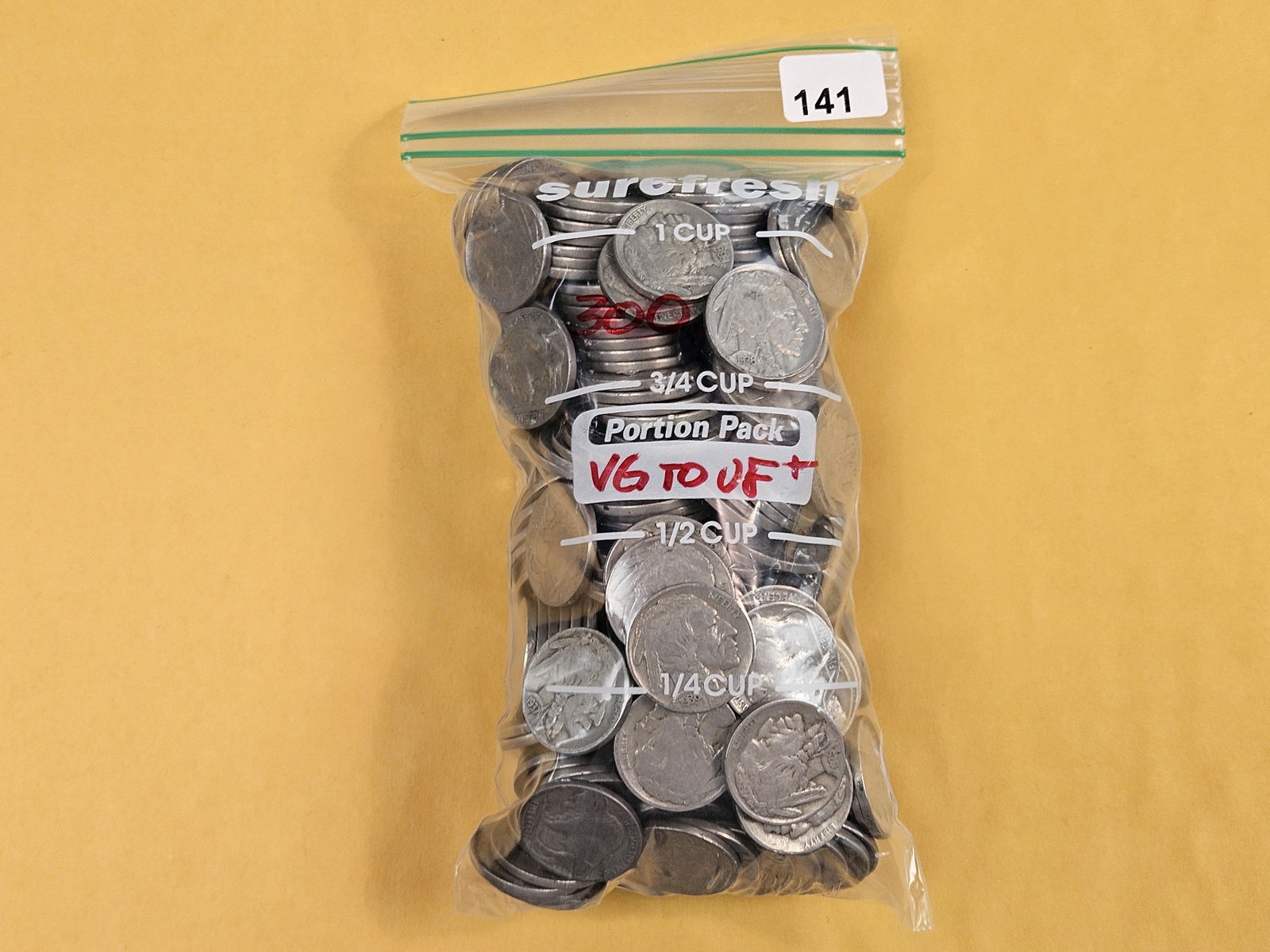 THREE Hundred Buffalo Nickels: All in Very Good to Very Fine plus 