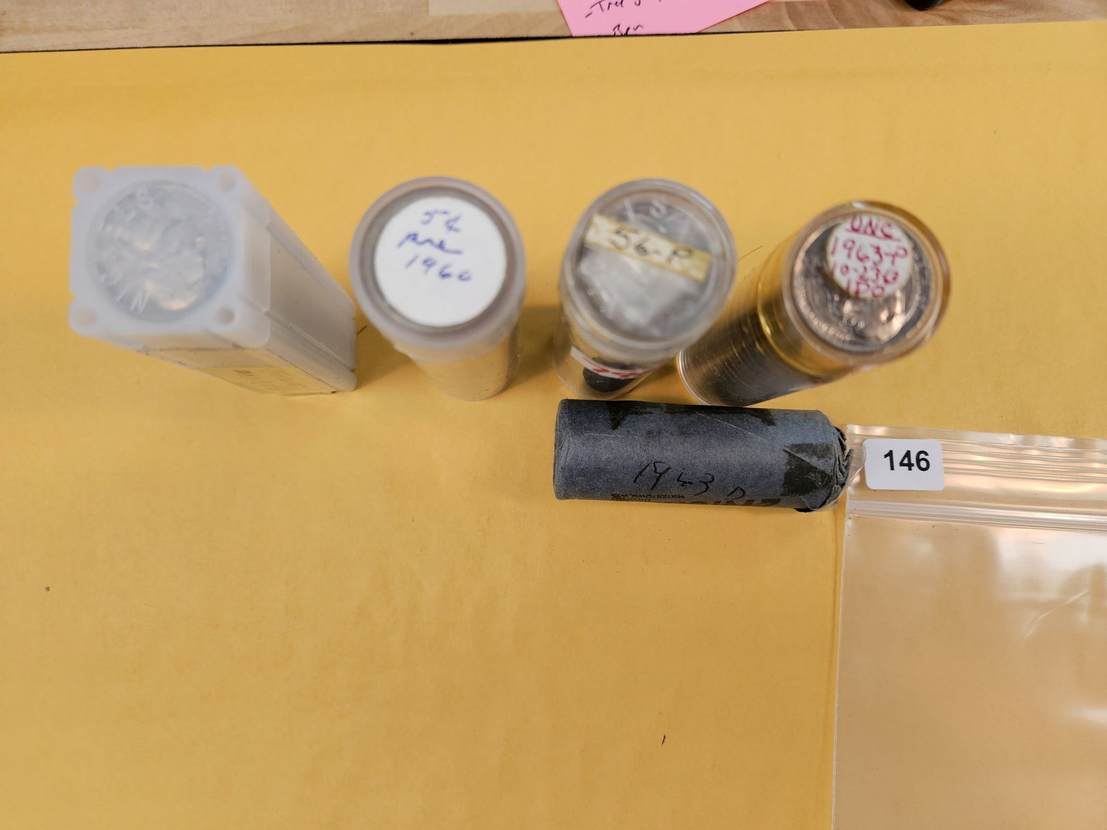 Five Rolls of Jefferson Nickels: Couple say Uncirculated. One looks mixed. All unopened and unchecked by us 