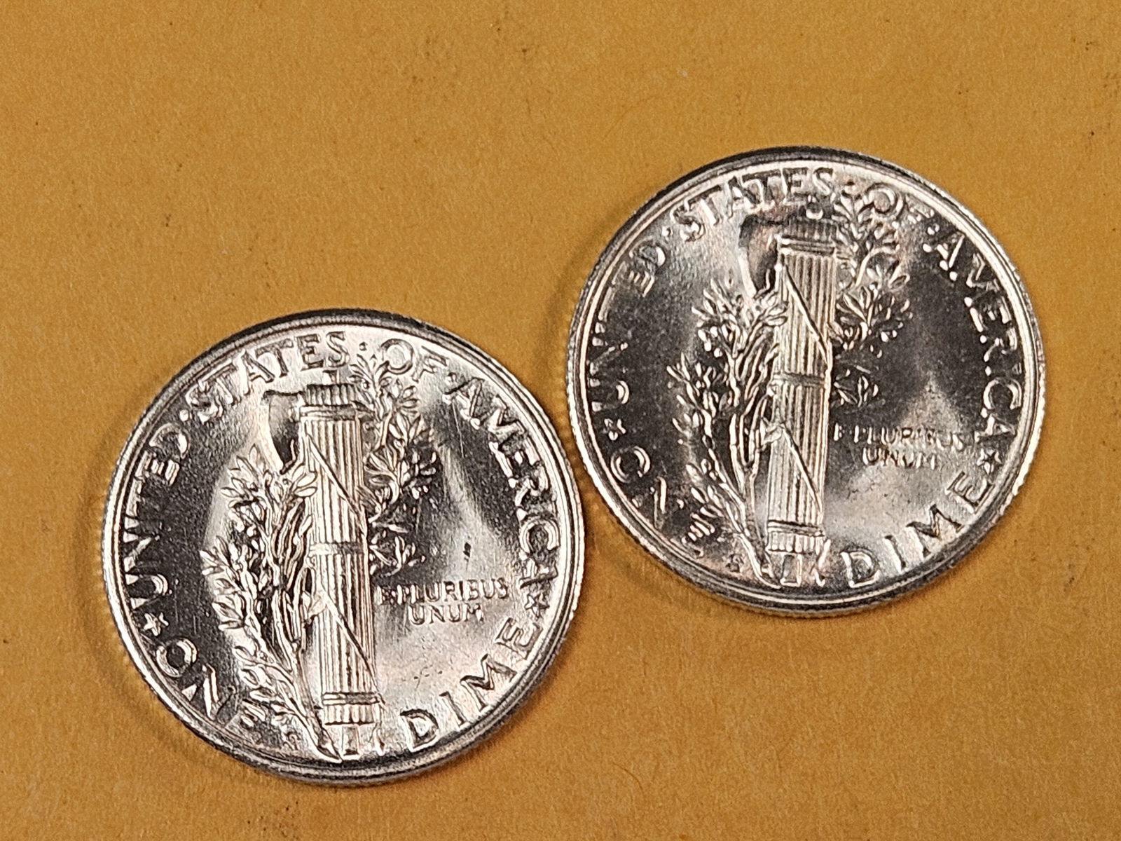 Two GEM Brilliant Uncirculated 1944-S Mercury Dimes - 6