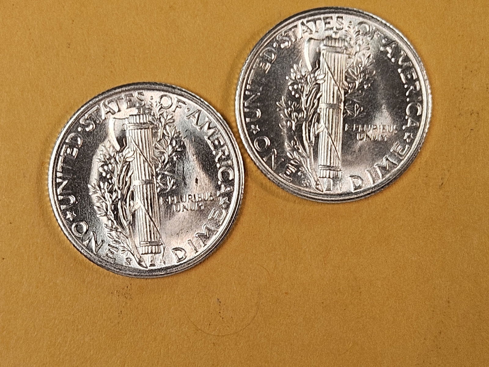 Two GEM Brilliant Uncirculated 1944-S Mercury Dimes - 7
