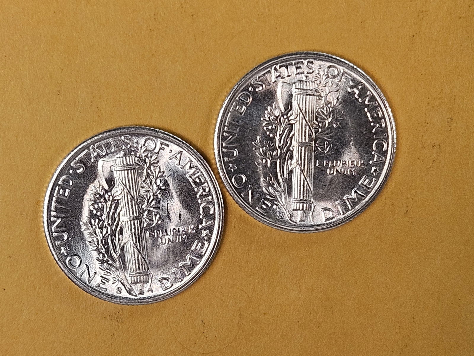 Two GEM Brilliant Uncirculated 1944-S Mercury Dimes - 8