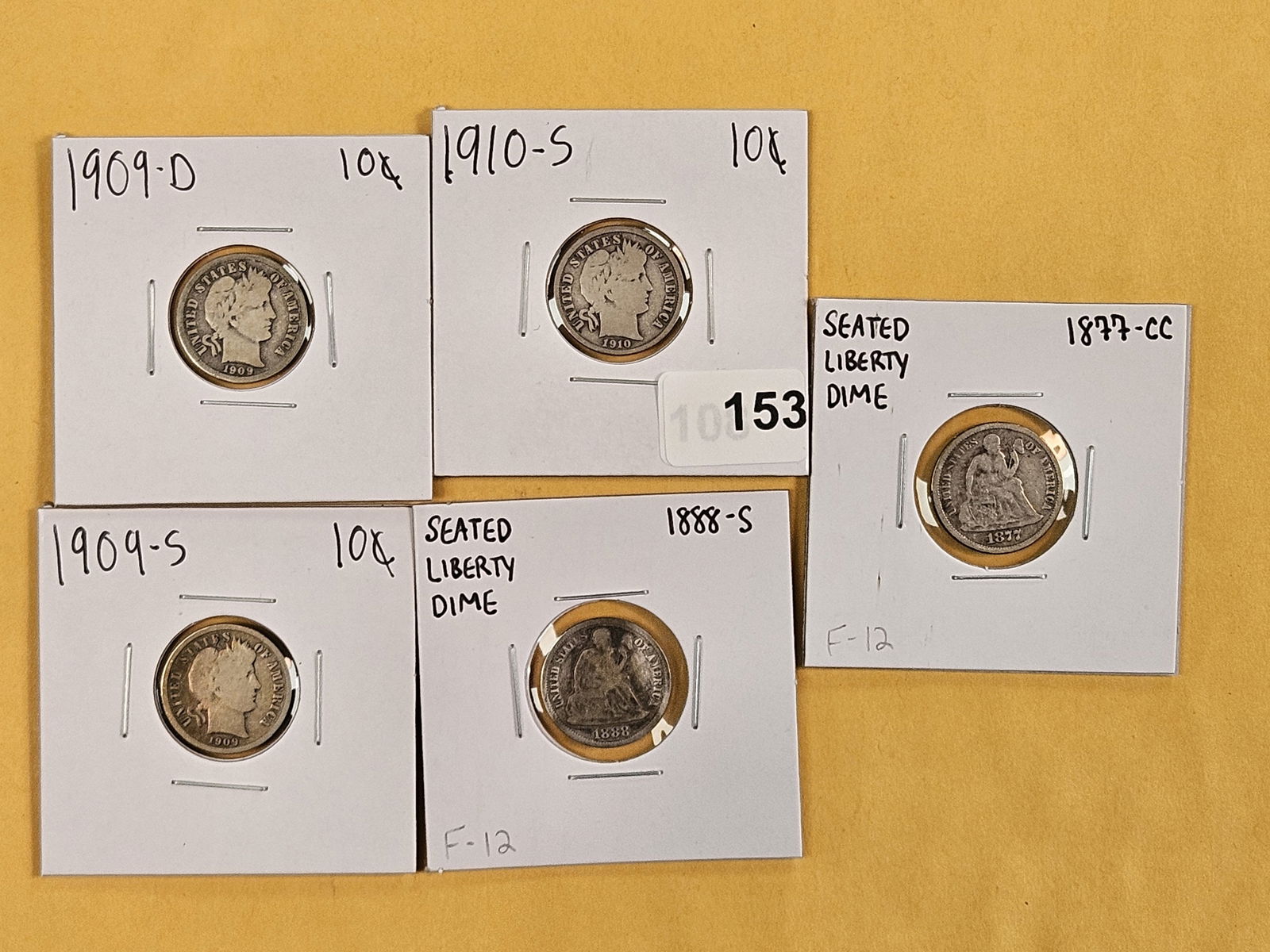 Five mixed Silver Dimes (1 of 5)