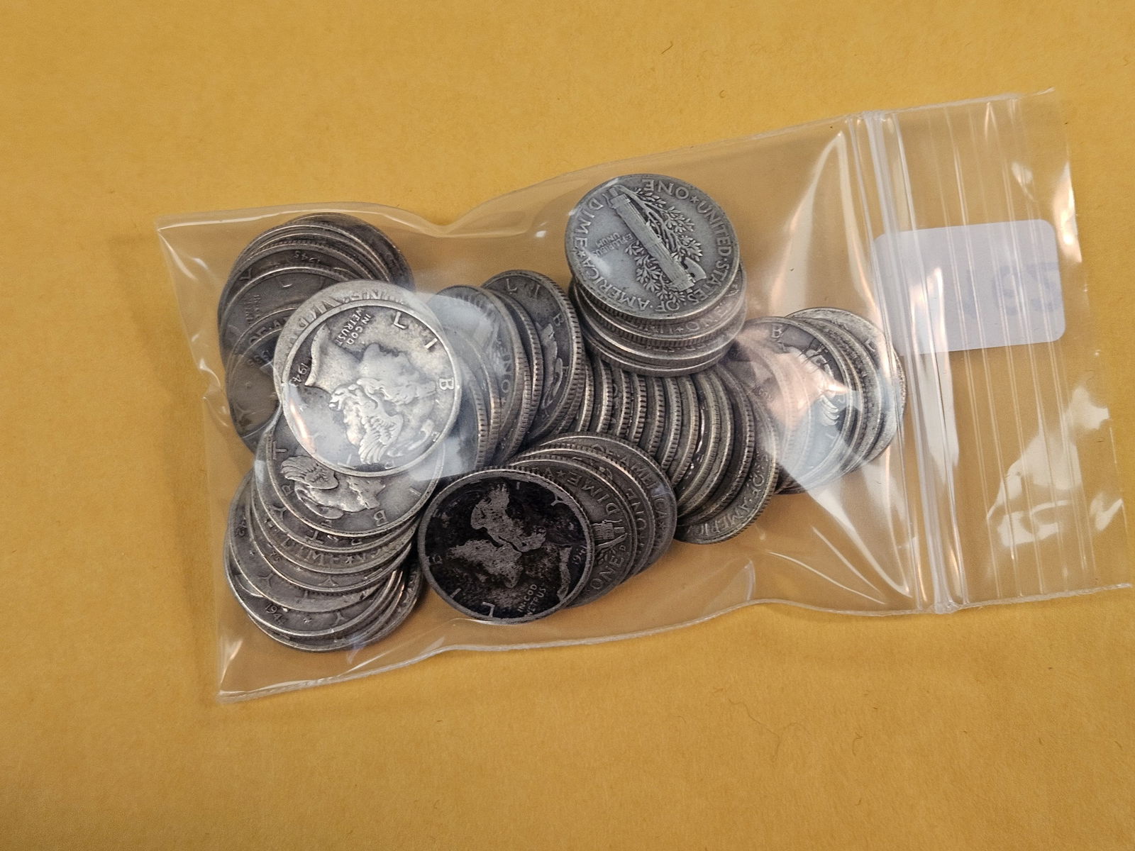 Fifty mixed silver Mercury Dimes - 2