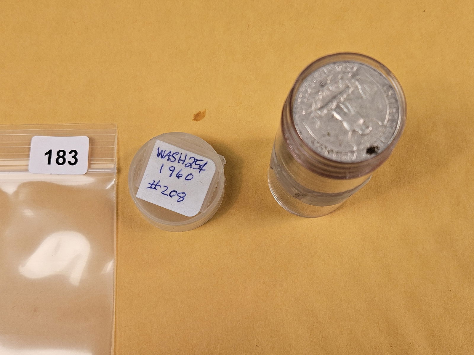 Full Roll of silver Washington Quarters: From Consignor. Unchecked by us. Top says 1960. Probably all circulated