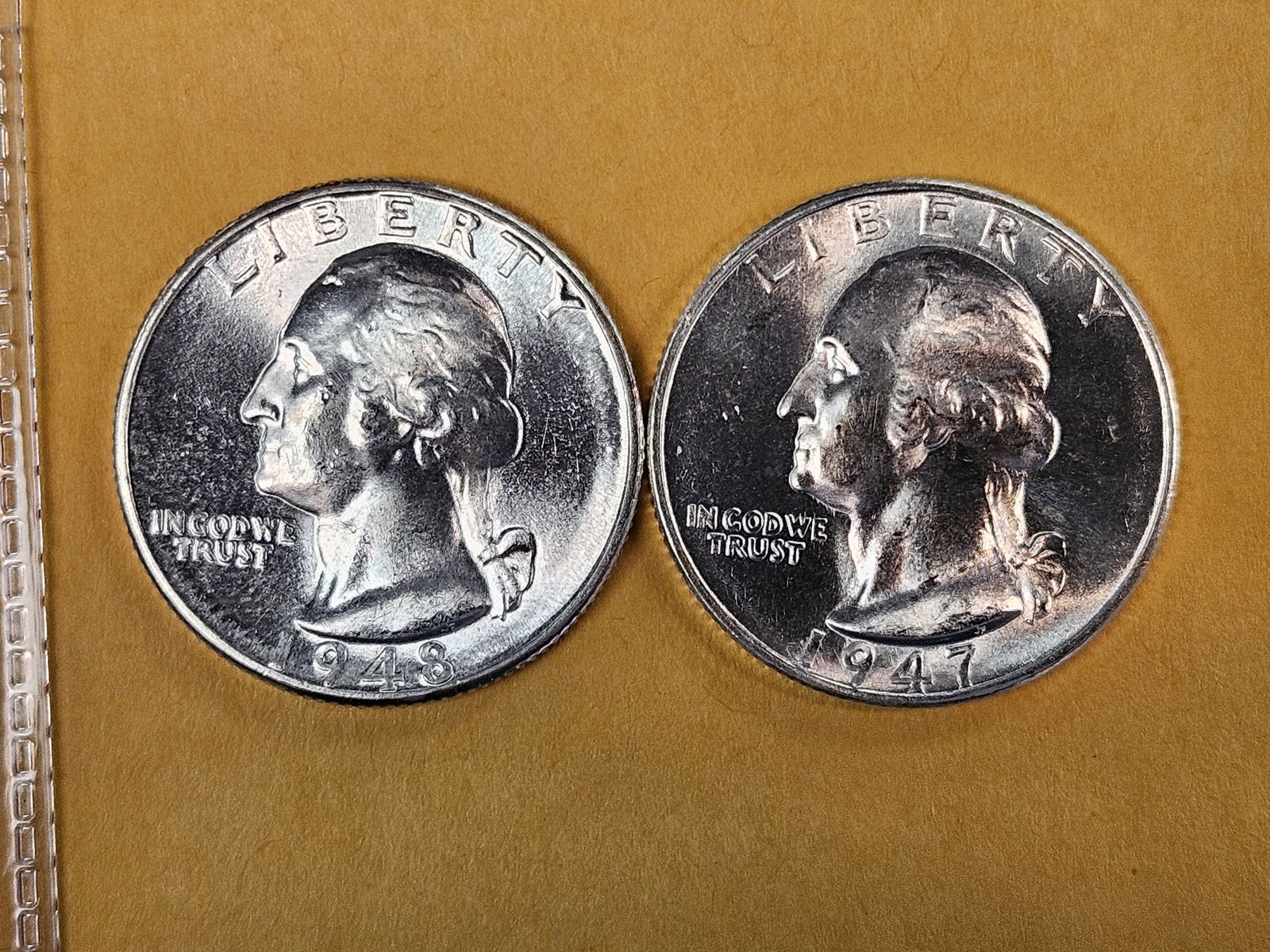 Two Roll Fresh, Very Choice Brilliant Uncirculated silver Washington Quarters (1 of 6)