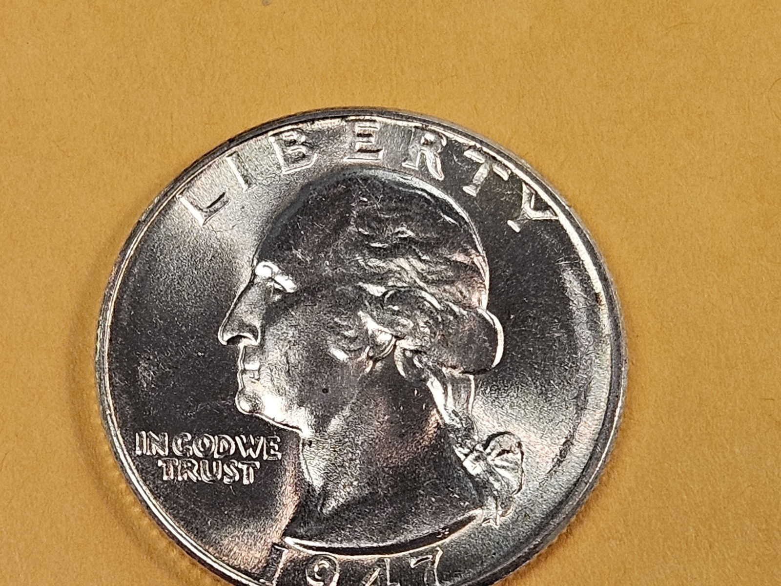 GEM Brilliant Uncirculated 1947 silver Washington Quarter - 3