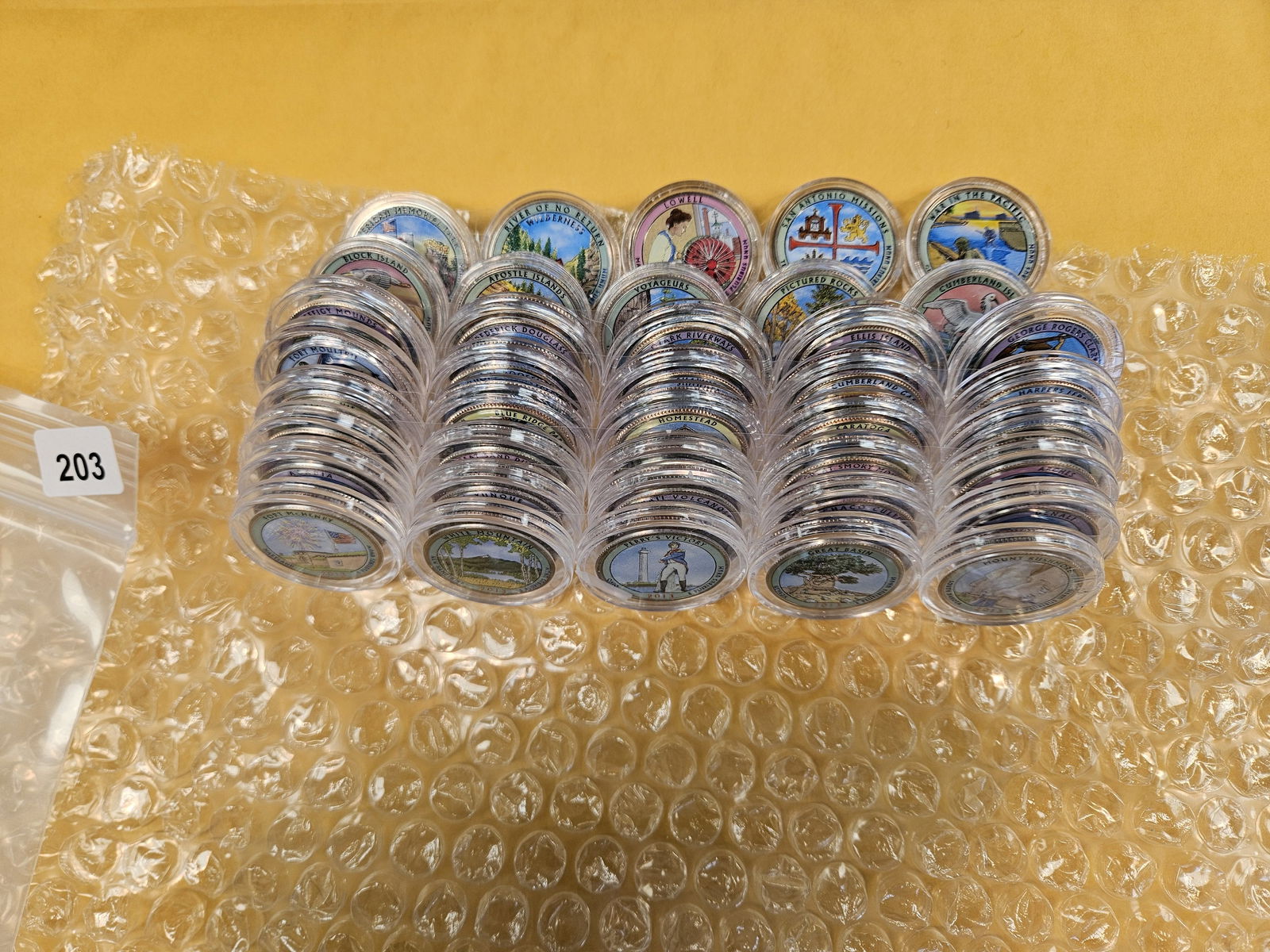 Forty colorized Washington Quarters: All in individual capsules 