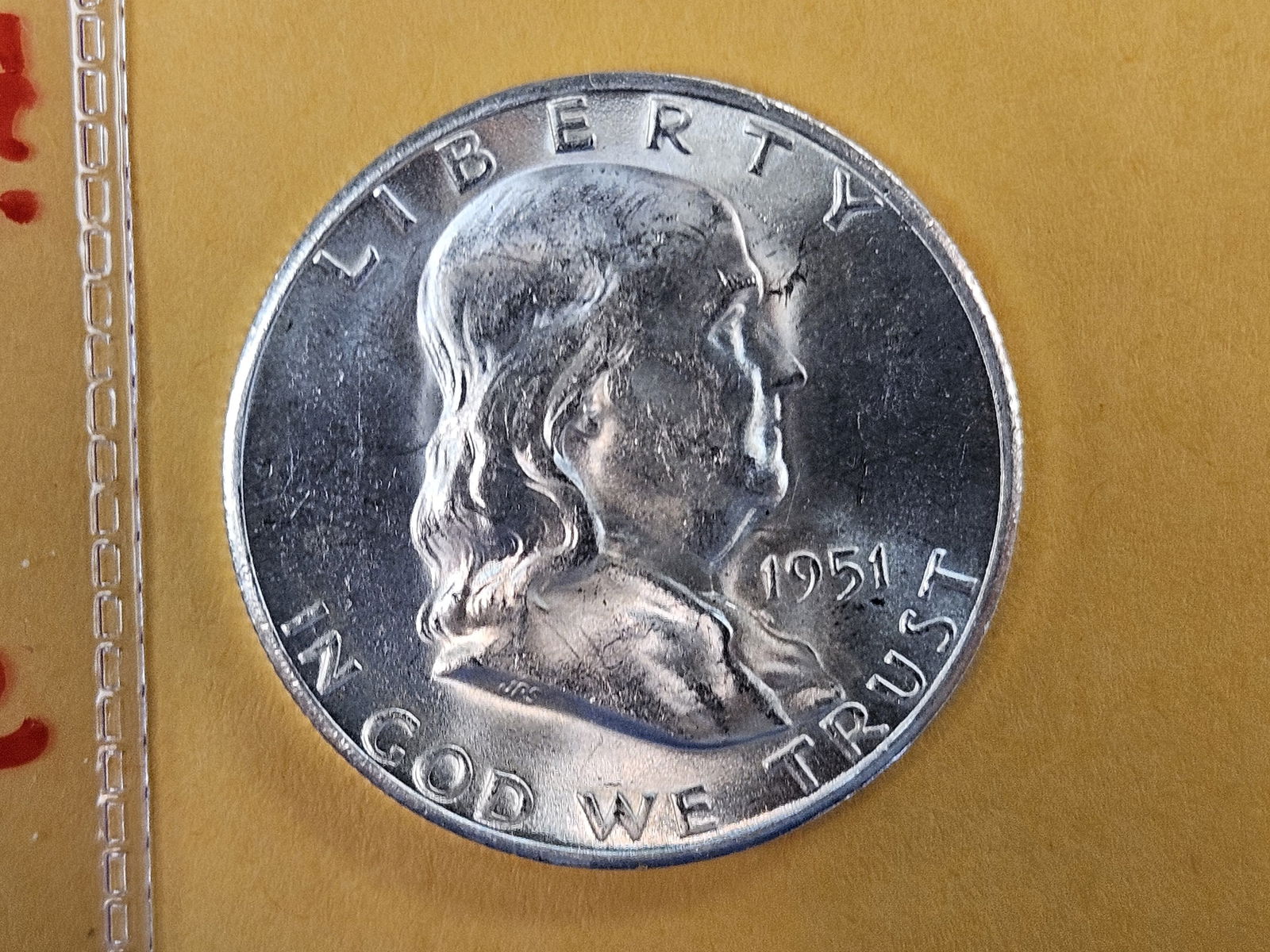 Choice Brilliant Uncirculated 1951-S Franklin silver half dollar (1 of 5)